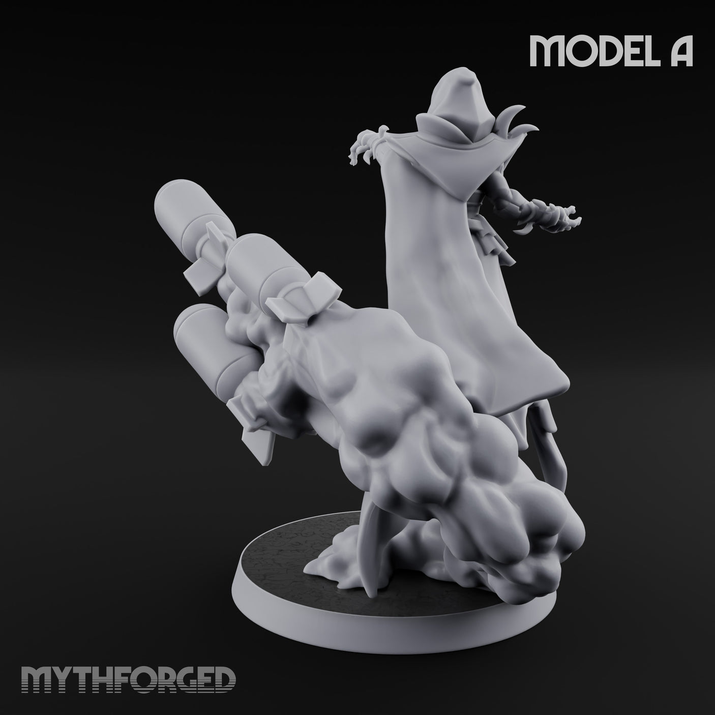 Cannon Conjuring Robed Artillery Witch A Miniature for Dungeons and Dragons, Pathfinder or other TTRPGs