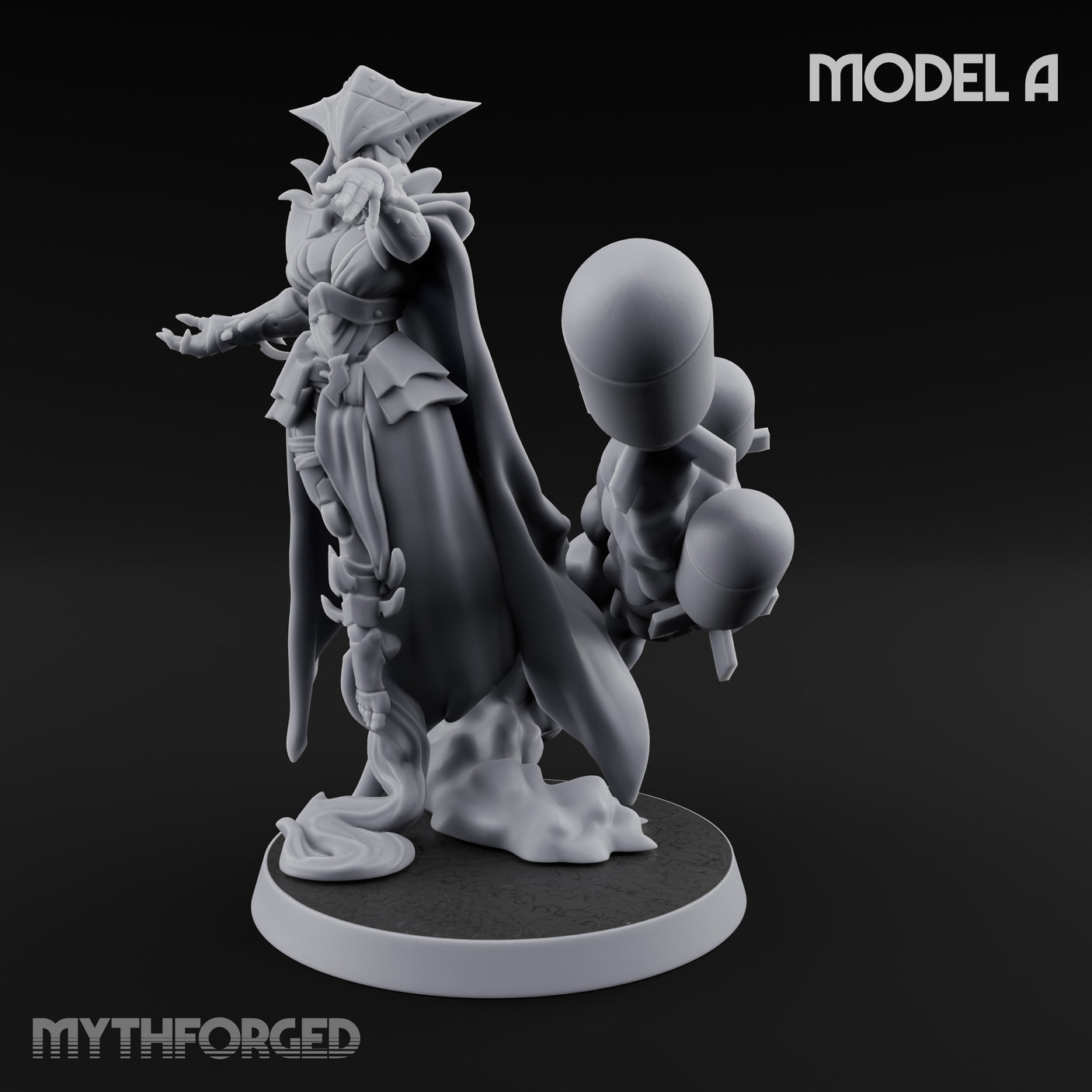 Cannon Conjuring Robed Artillery Witch A Miniature for Dungeons and Dragons, Pathfinder or other TTRPGs