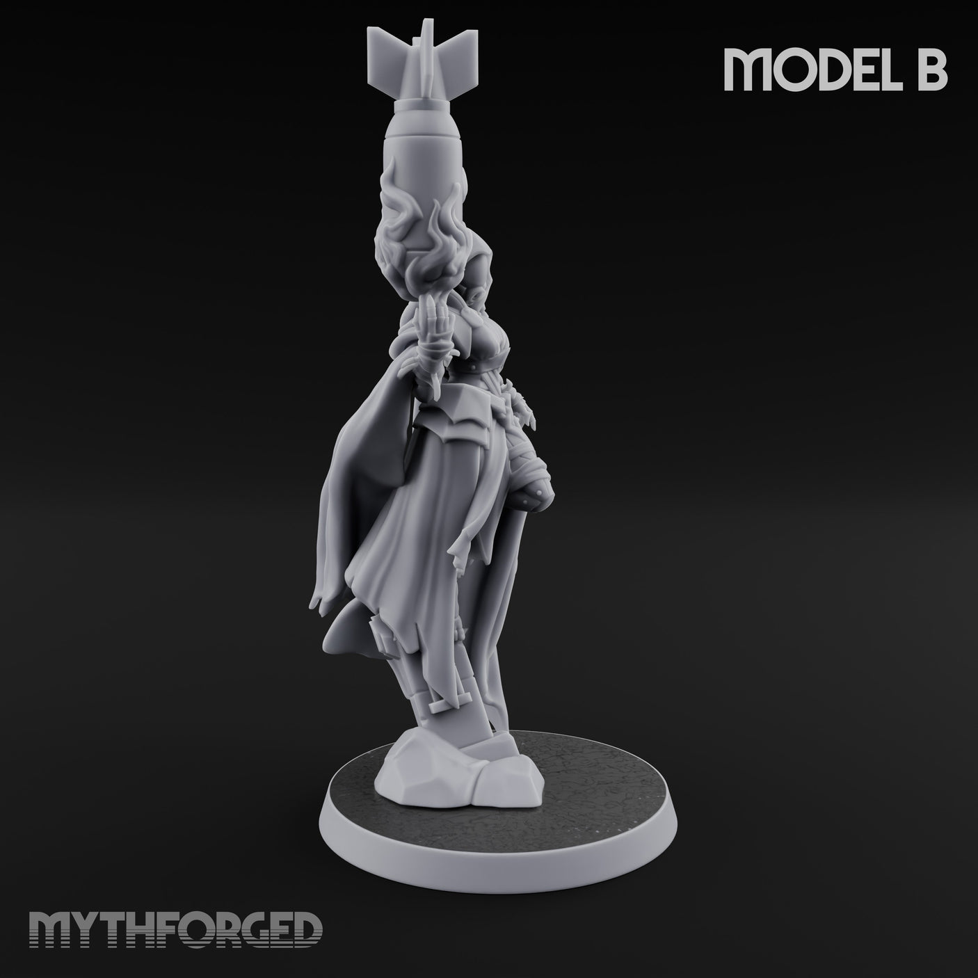 Cannon Conjuring Robed Artillery Witch B Miniature for Dungeons and Dragons, Pathfinder or other TTRPGs