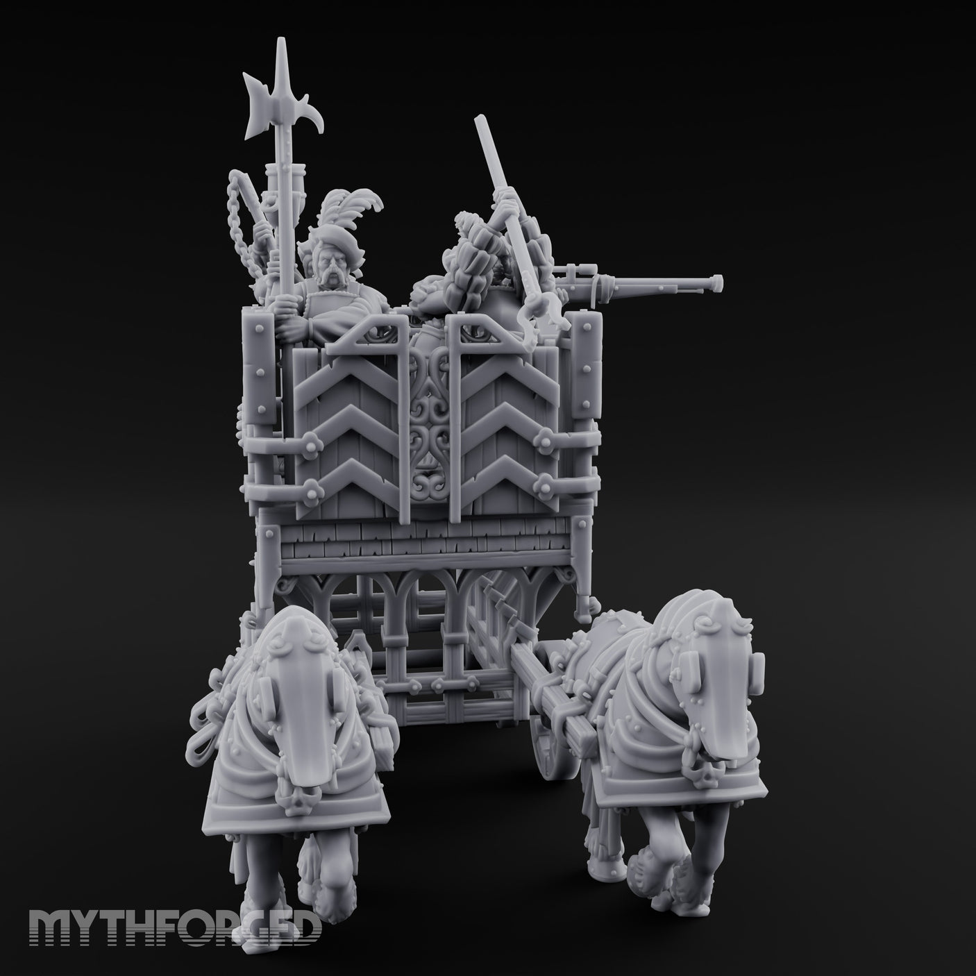 Canon Loaded Highland War Wagon Miniature for Dungeons and Dragons, Pathfinder or other TTRPGs