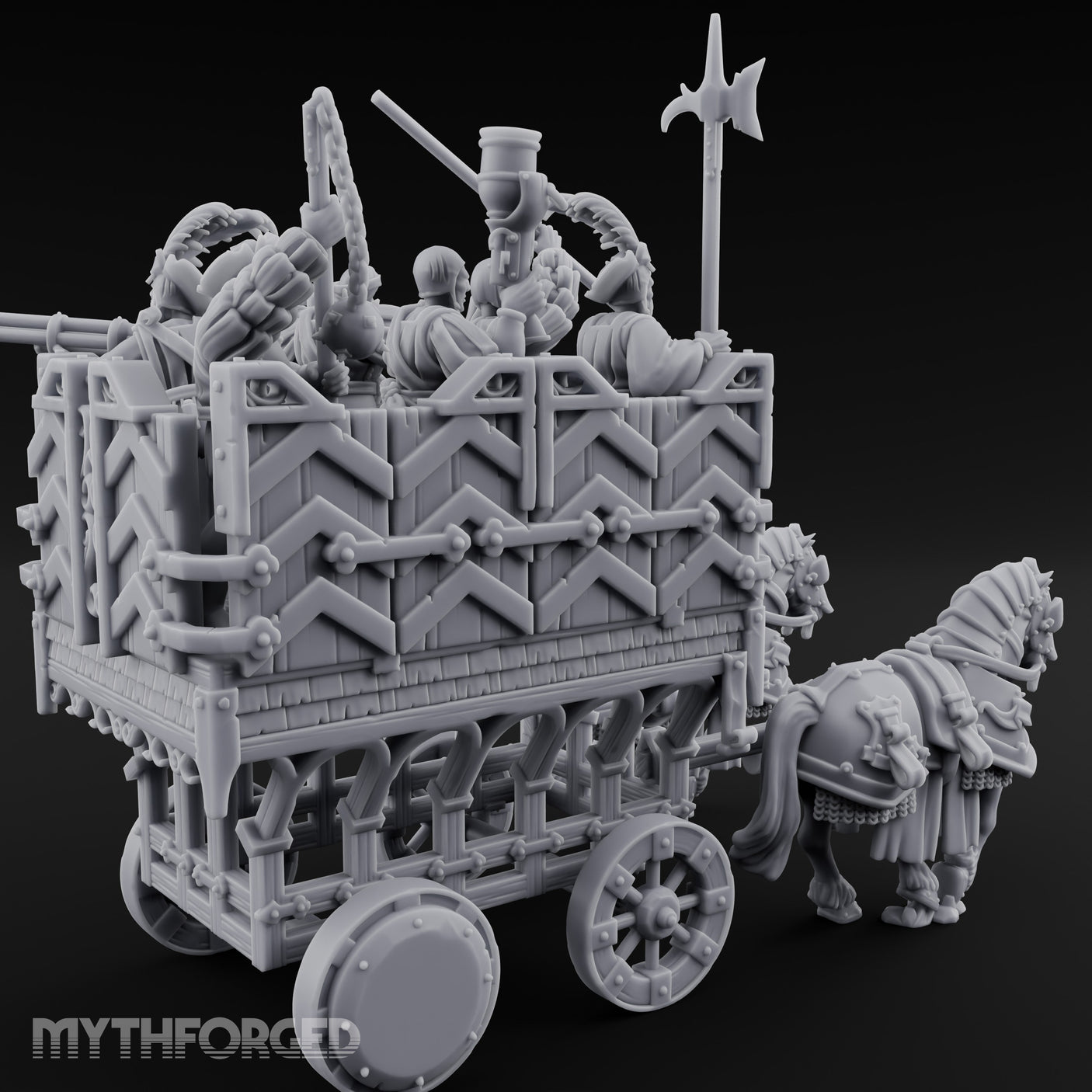 Canon Loaded Highland War Wagon Miniature for Dungeons and Dragons, Pathfinder or other TTRPGs