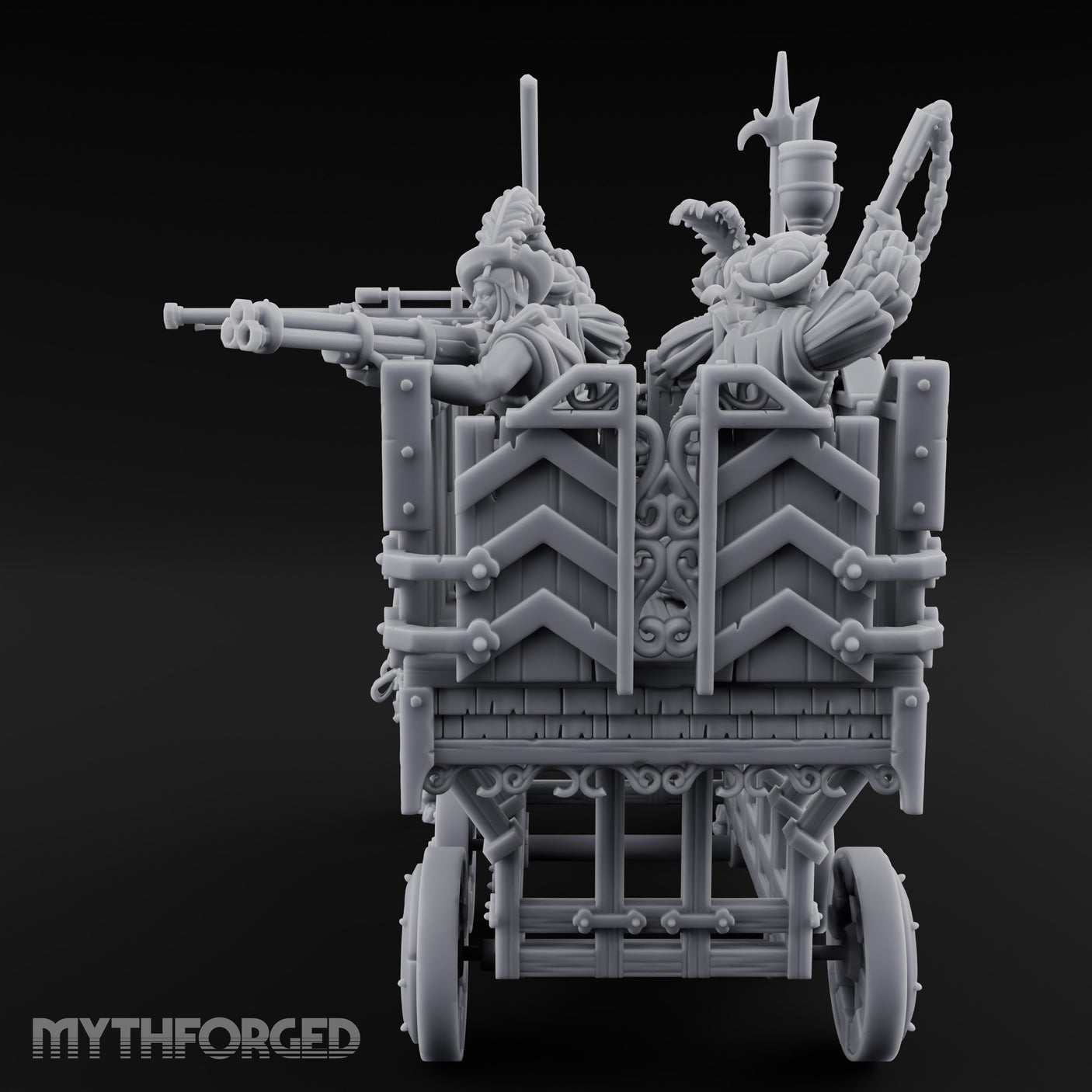 Canon Loaded Highland War Wagon Miniature for Dungeons and Dragons, Pathfinder or other TTRPGs