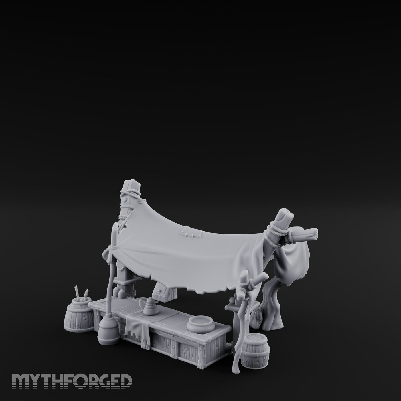 Canopy-Slung Bucket-Flanked Market Stall Counter gallery 8