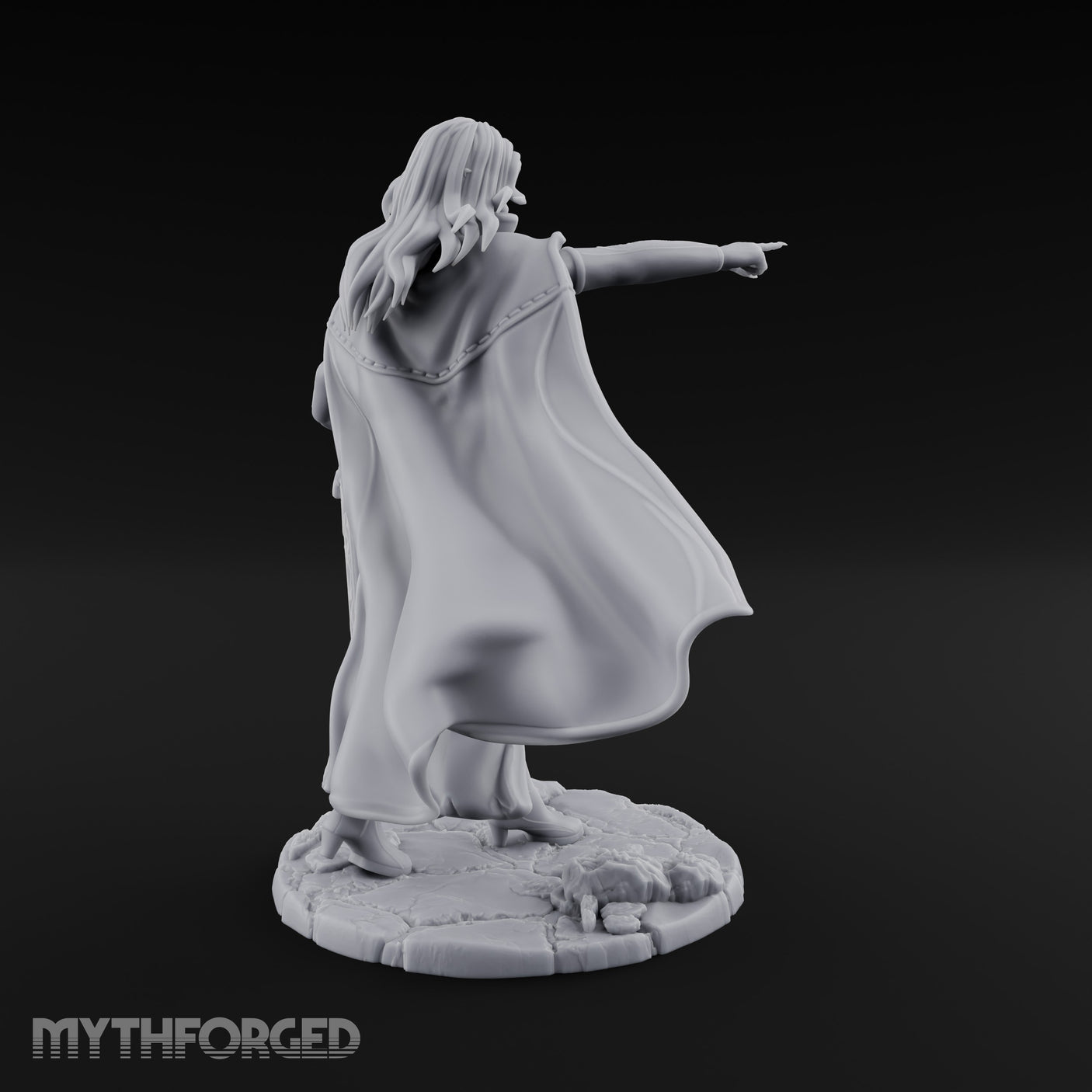 Cape Billowing Sword Trailing Human Necromancer Miniature for Dungeons and Dragons, Pathfinder or other TTRPGs