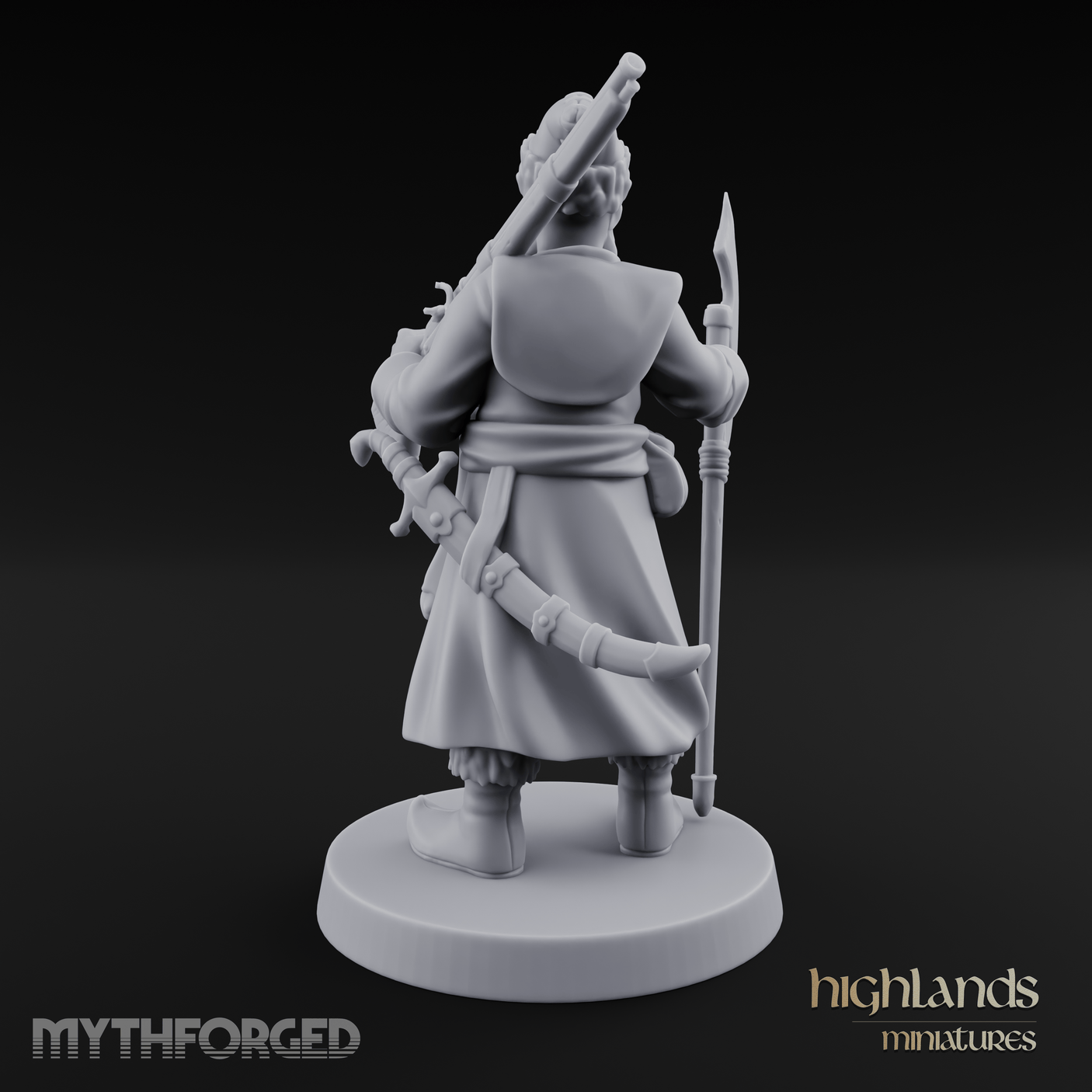 Bellowing Orders Human Captain Miniature for Dungeons and Dragons, Pathfinder or other TTRPGs
