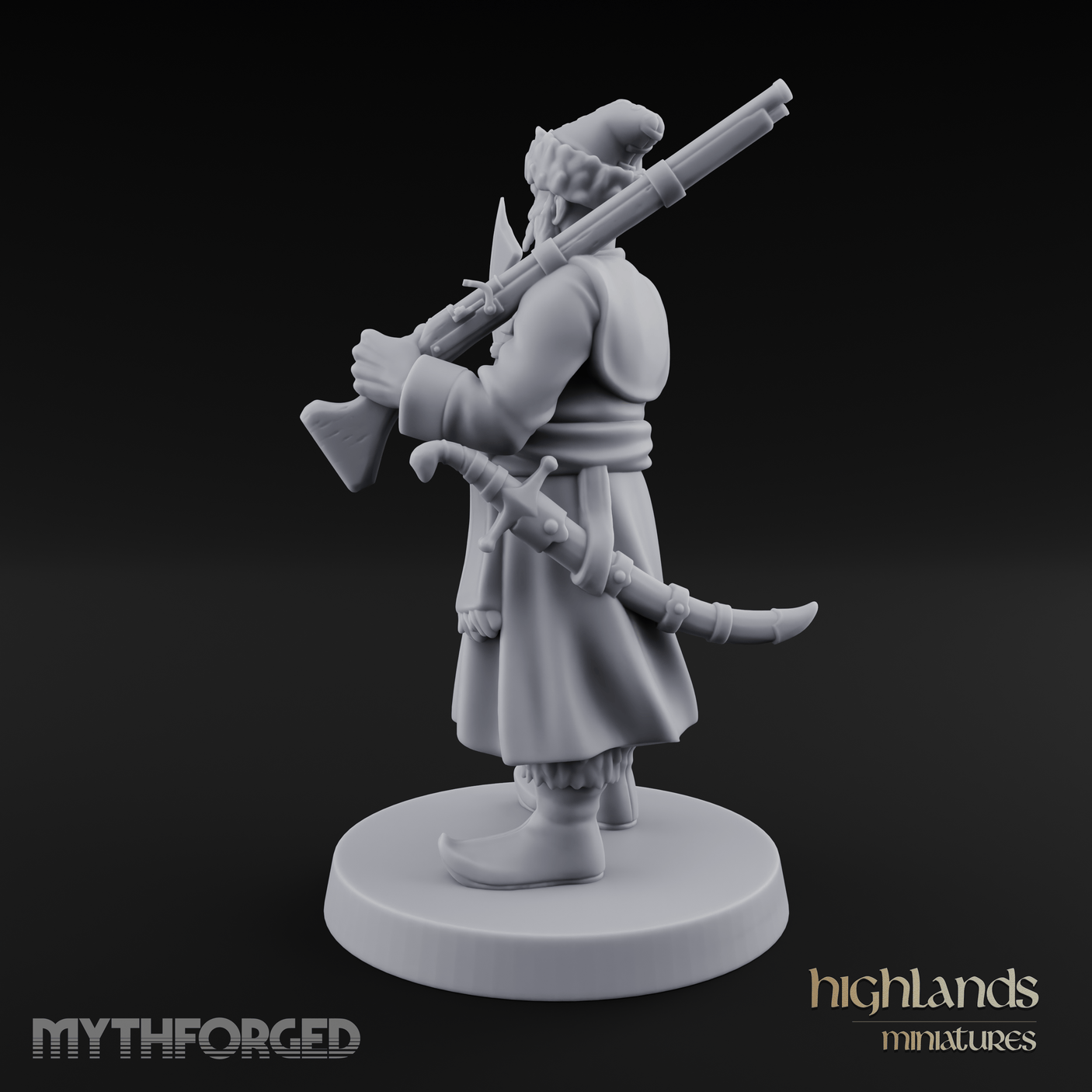 Bellowing Orders Human Captain Miniature for Dungeons and Dragons, Pathfinder or other TTRPGs