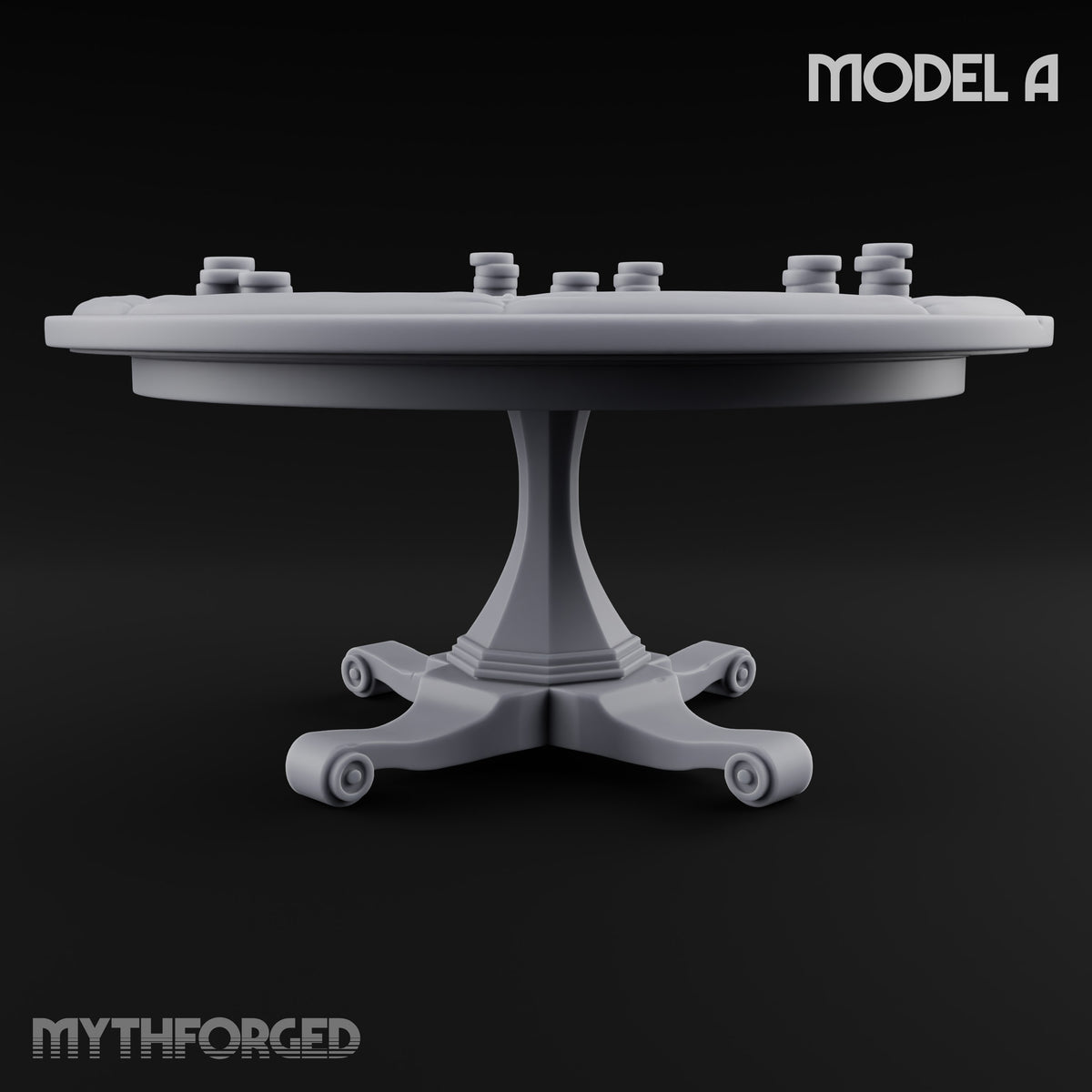 Stakes Stacked, Chairs Pushed Back Wooden Game Table A