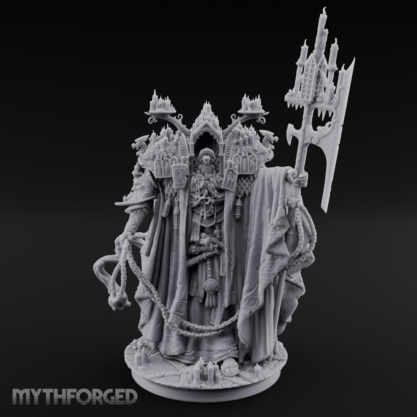 Cathedral Bearing Lich Archpriest Miniature for Dungeons and Dragons, Pathfinder or other TTRPGs