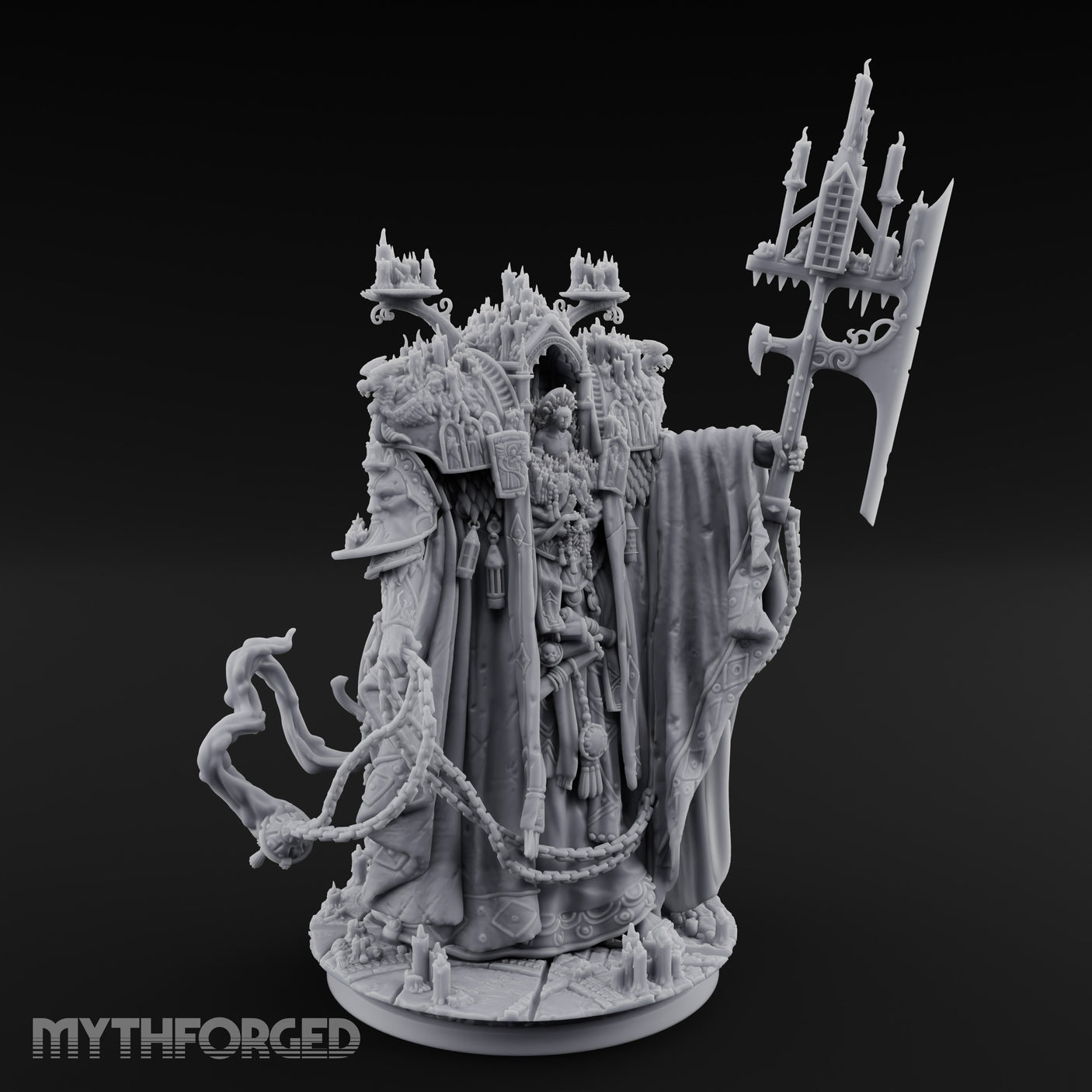 Cathedral Bearing Lich Archpriest Miniature for Dungeons and Dragons, Pathfinder or other TTRPGs