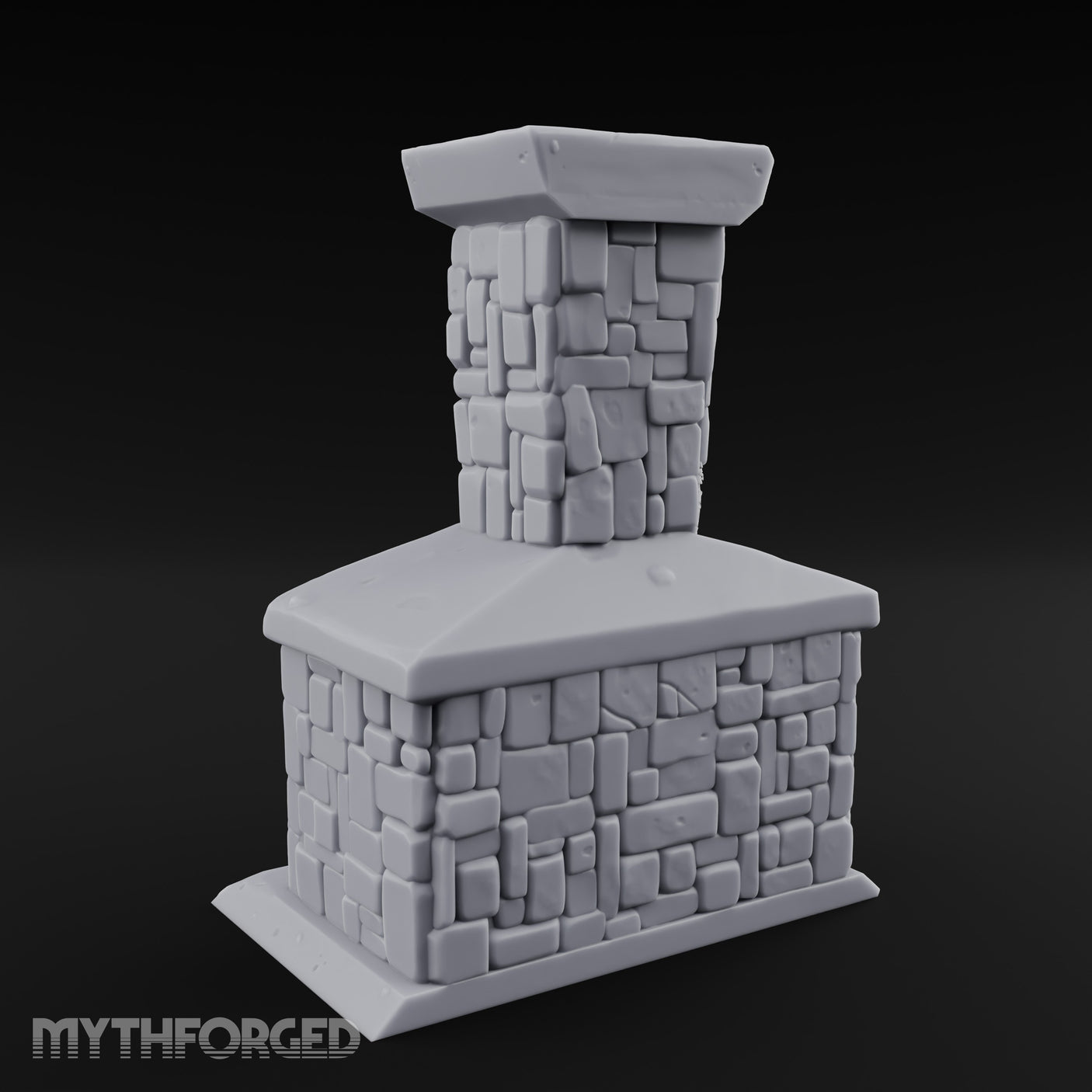 Cauldron-Hung Grate-Fronted Stone Hearth Fireplace Miniature for Dungeons and Dragons, Pathfinder or other TTRPGs