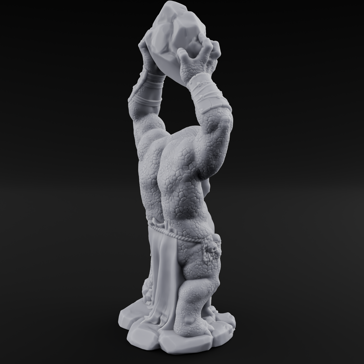 Boulder Lobbing Troll Brute Miniature for Dungeons and Dragons, Pathfinder or other TTRPGs