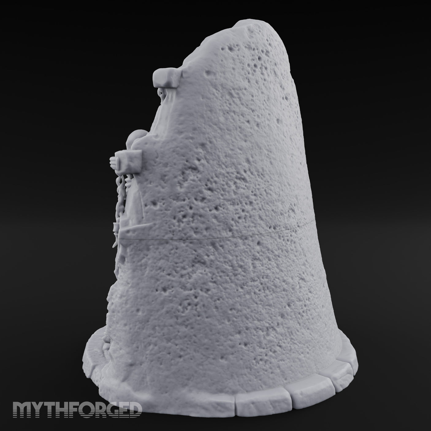 Chain-Bound Bone-Strewn Skeleton Rock Shrine Miniature for Dungeons and Dragons, Pathfinder or other TTRPGs