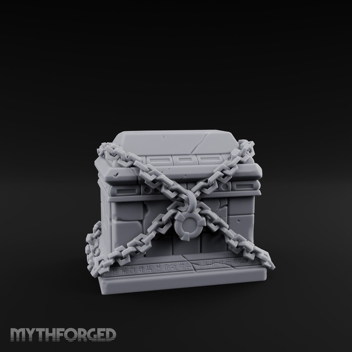 Chain-Crossed Rune-Banded Stone Treasure Chest gallery 2