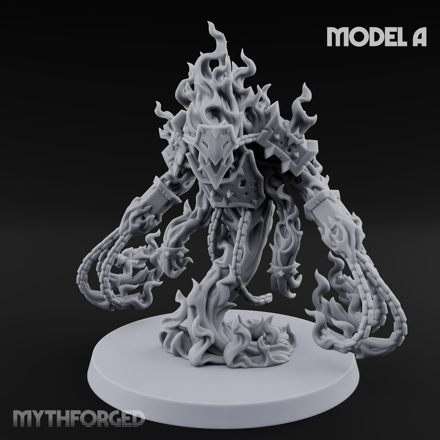 Chain Flailing Chained Elementals Miniature for Dungeons and Dragons, Pathfinder or other TTRPGs