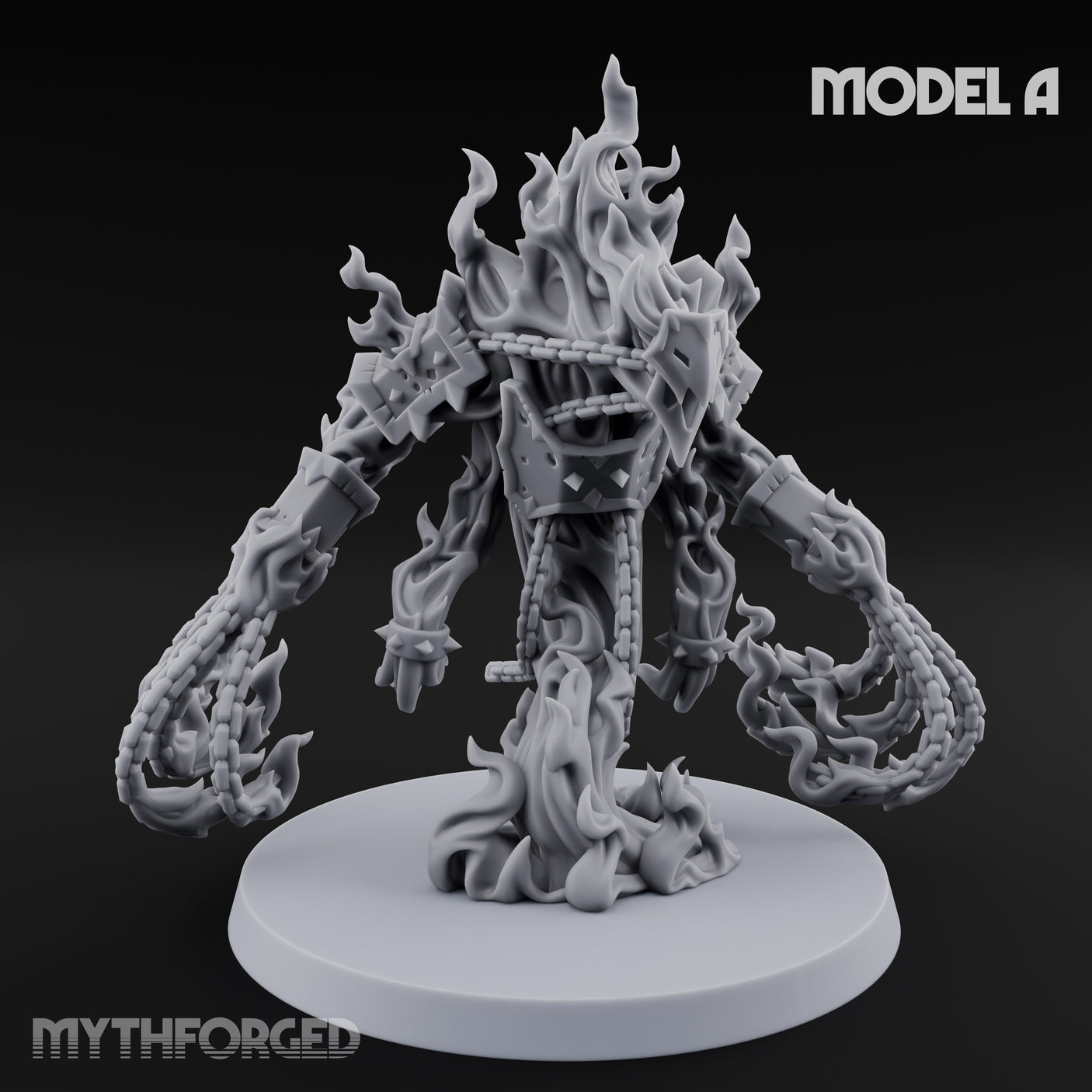 Chain Flailing Chained Elementals Miniature for Dungeons and Dragons, Pathfinder or other TTRPGs