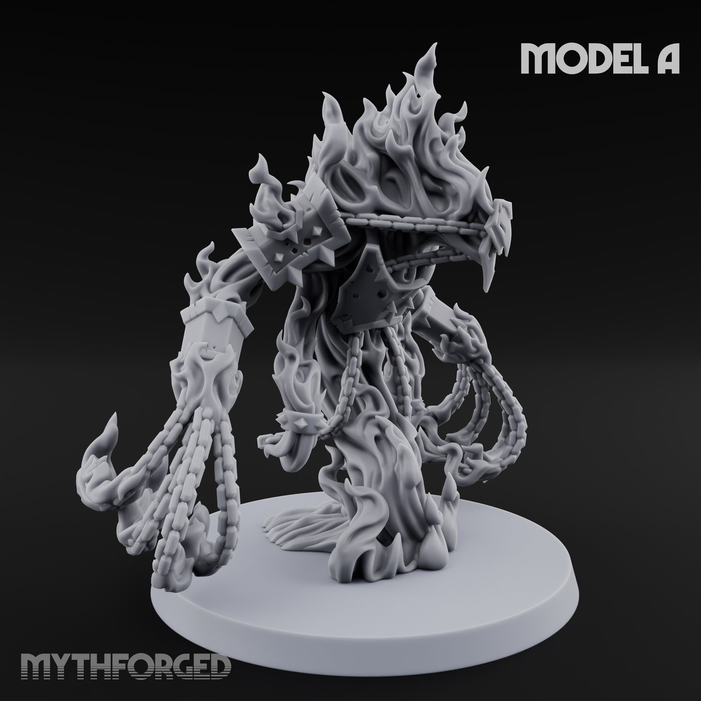 Chain Flailing Chained Elementals Miniature for Dungeons and Dragons, Pathfinder or other TTRPGs