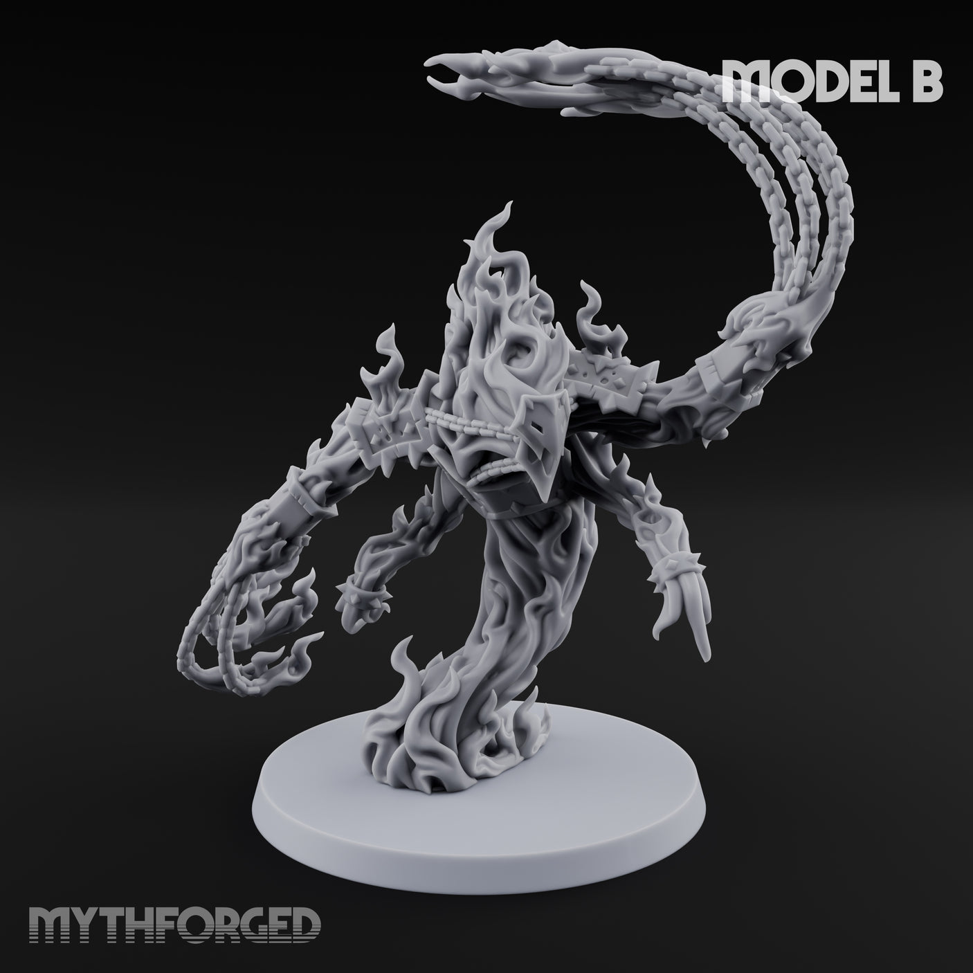 Chain Flailing Chained Elementals Miniature for Dungeons and Dragons, Pathfinder or other TTRPGs