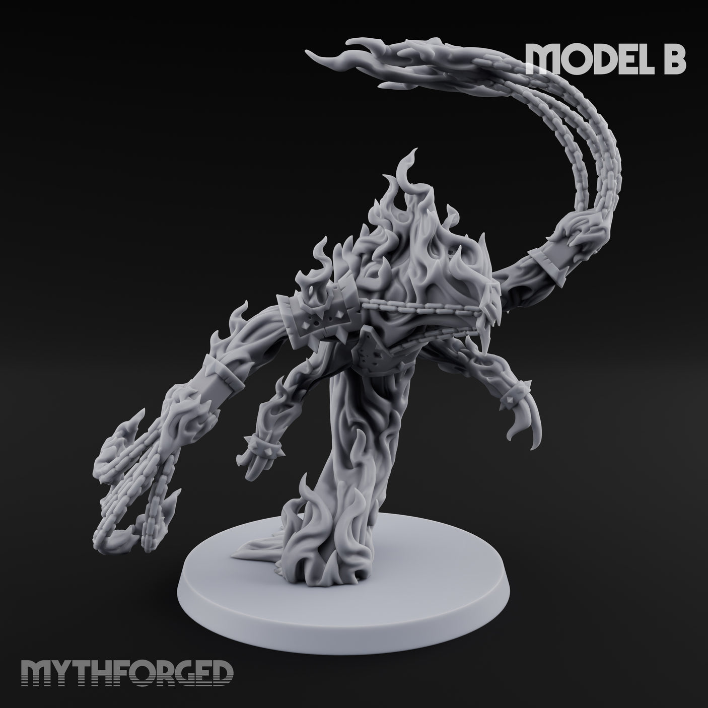 Chain Flailing Chained Elementals Miniature for Dungeons and Dragons, Pathfinder or other TTRPGs