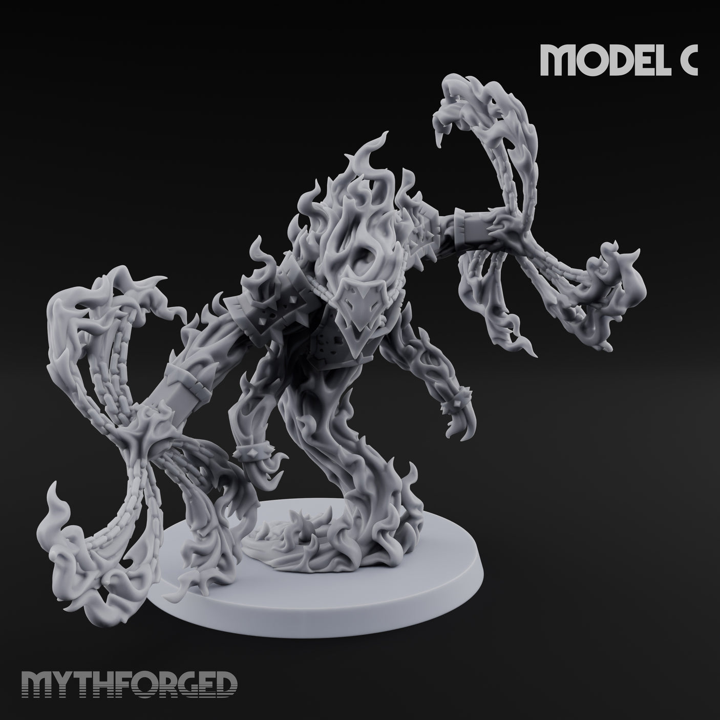 Chain Flailing Chained Elementals Miniature for Dungeons and Dragons, Pathfinder or other TTRPGs