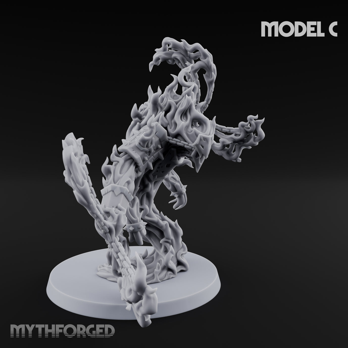 Chain Flailing Chained Elementals Miniature for Dungeons and Dragons, Pathfinder or other TTRPGs