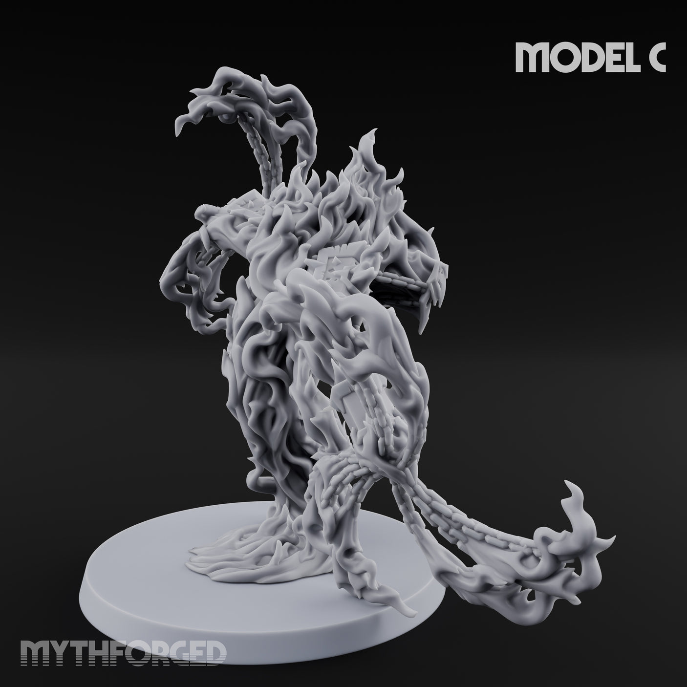 Chain Flailing Chained Elementals Miniature for Dungeons and Dragons, Pathfinder or other TTRPGs