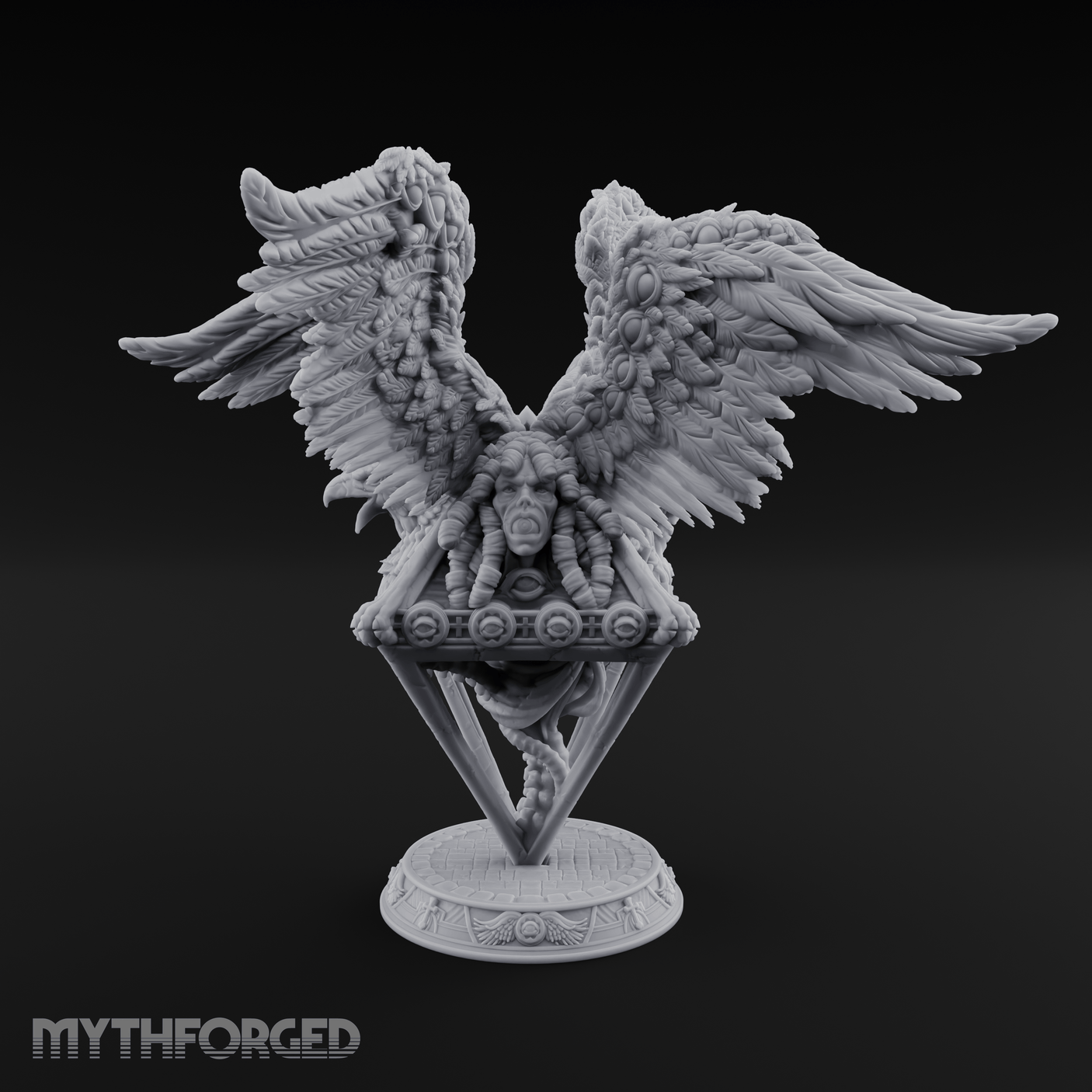 Wings Spread Wide Angel Guardian Miniature for Dungeons and Dragons, Pathfinder or other TTRPGs