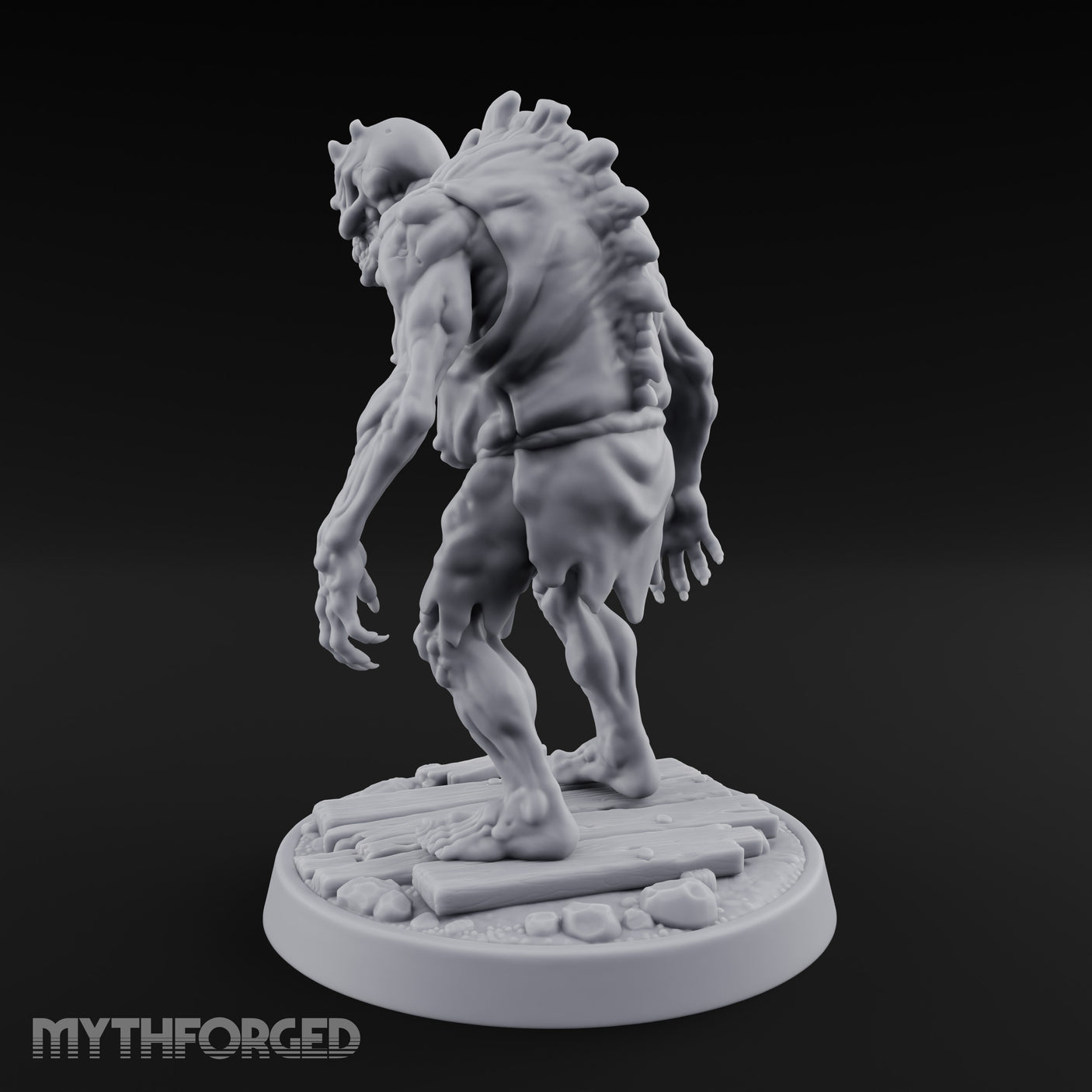 Chest Splitting Zombie Brute Miniature for Dungeons and Dragons, Pathfinder or other TTRPGs
