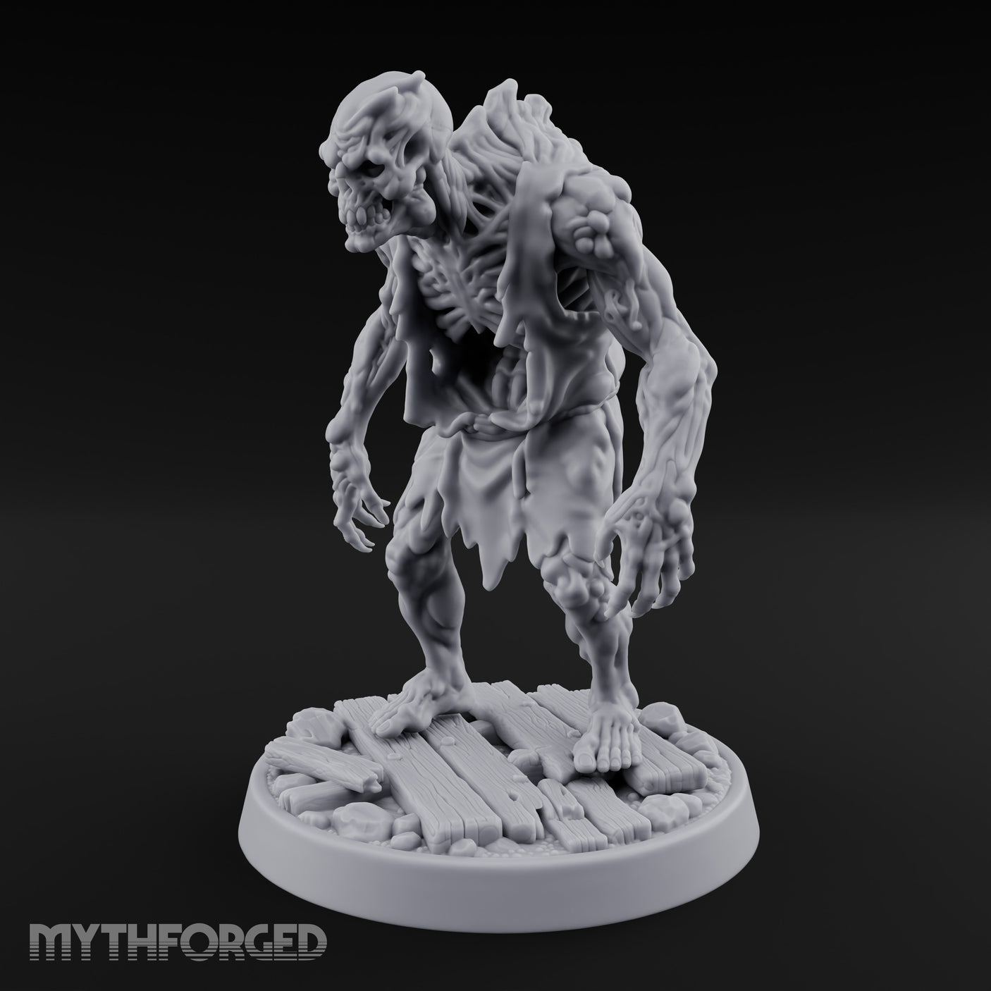 Chest Splitting Zombie Brute Miniature for Dungeons and Dragons, Pathfinder or other TTRPGs