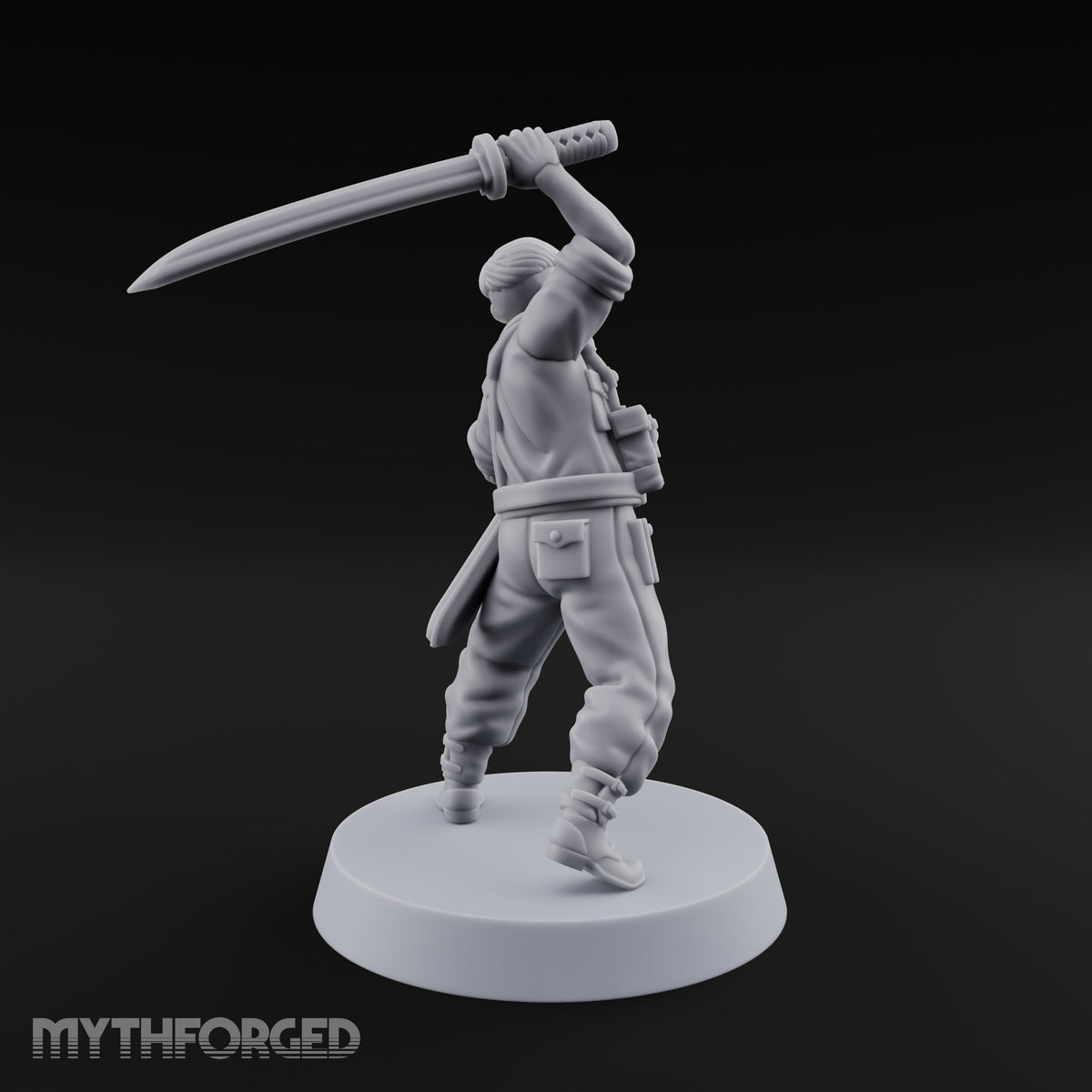 Steel Arm, Stolen Blade Human Officer with Katana and Mechanical Arm — Mechanical