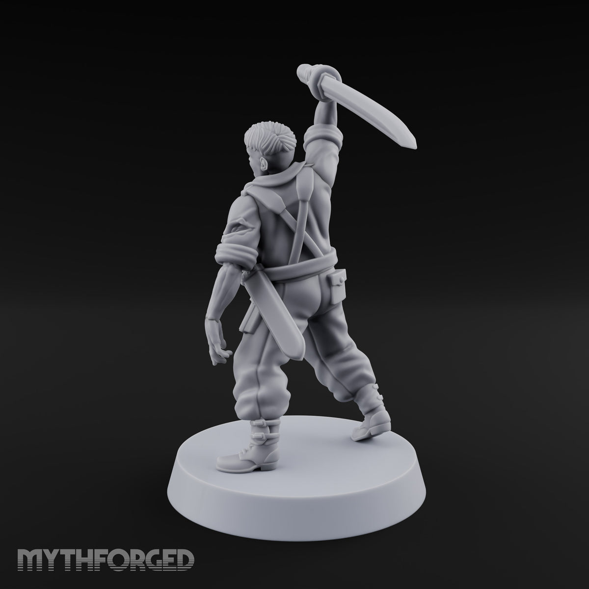 Steel Arm, Stolen Blade Human Officer with Katana and Mechanical Arm — Natural