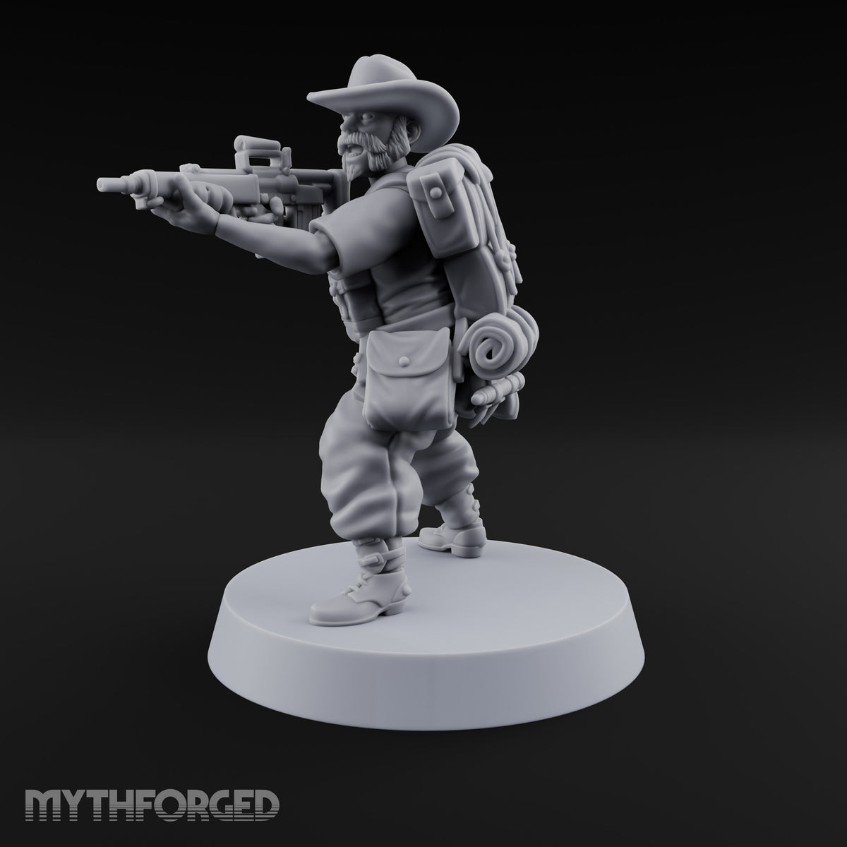 Brims Low, Bullpups Up Human Rifleman in Slouch Hat D