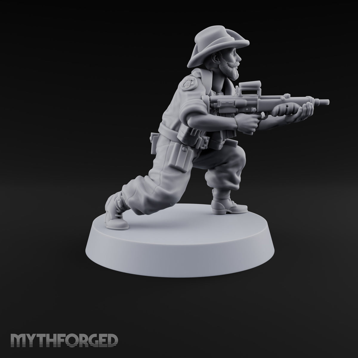 Unhurried Beards, Hurried Aim Human Rifleman in Slouch Hat F
