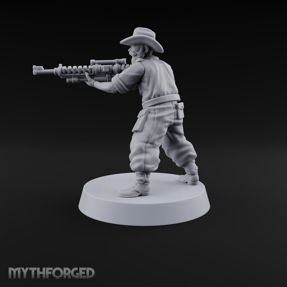 Beards Bristling, Rifles Humming Human Heavy Tesla Rifle Soldier B