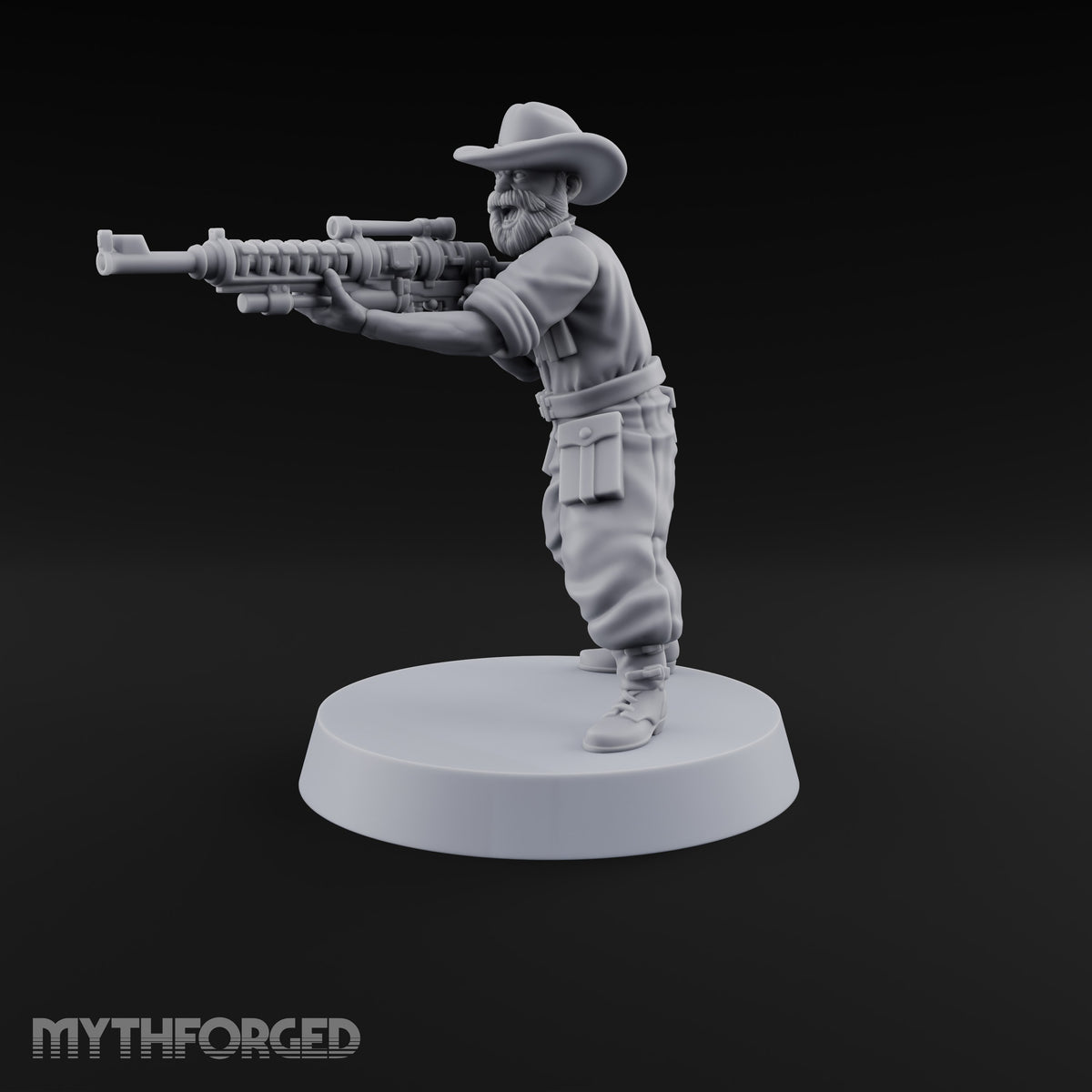 Beards Bristling, Rifles Humming Human Heavy Tesla Rifle Soldier B