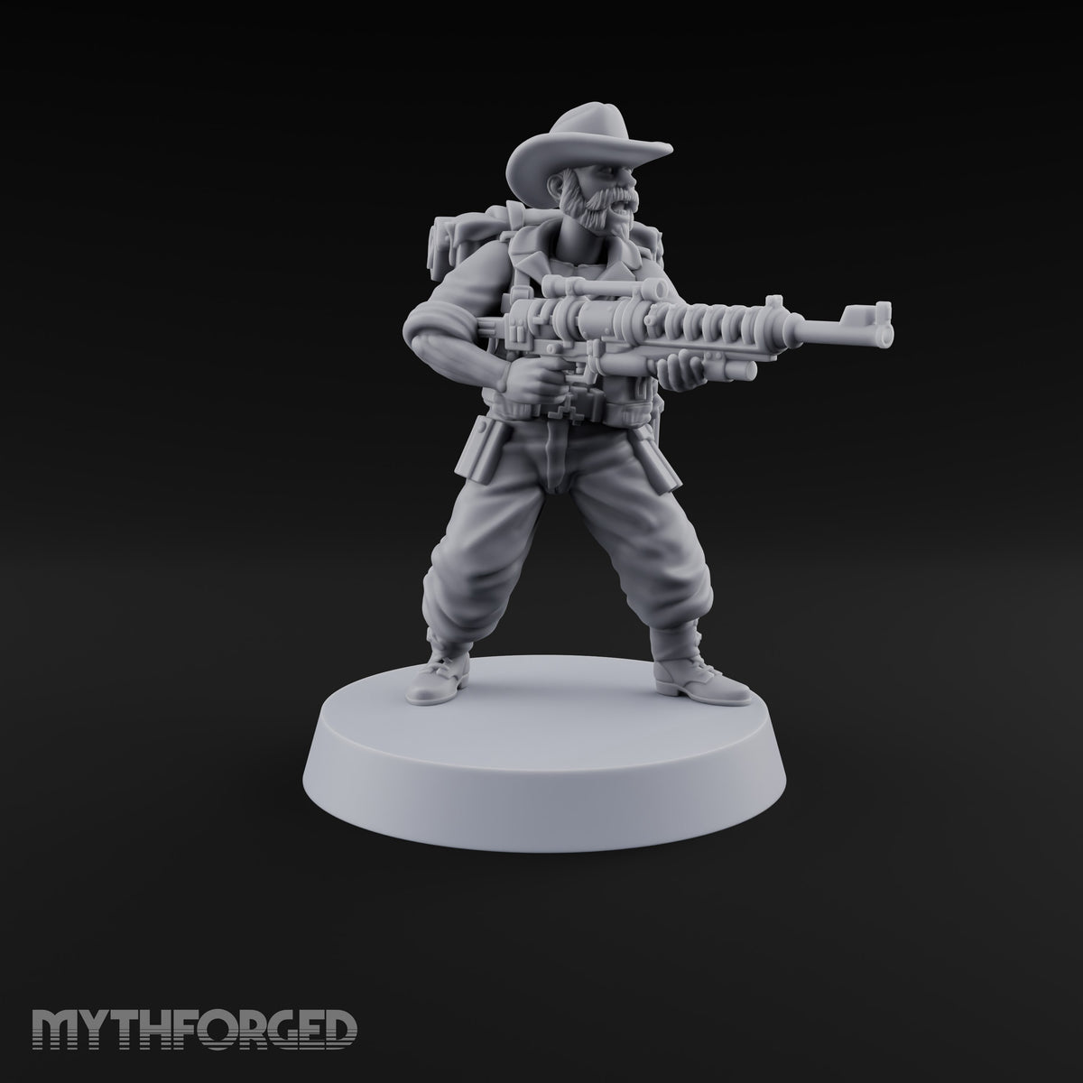 Beards Bristling, Rifles Humming Human Heavy Tesla Rifle Soldier D