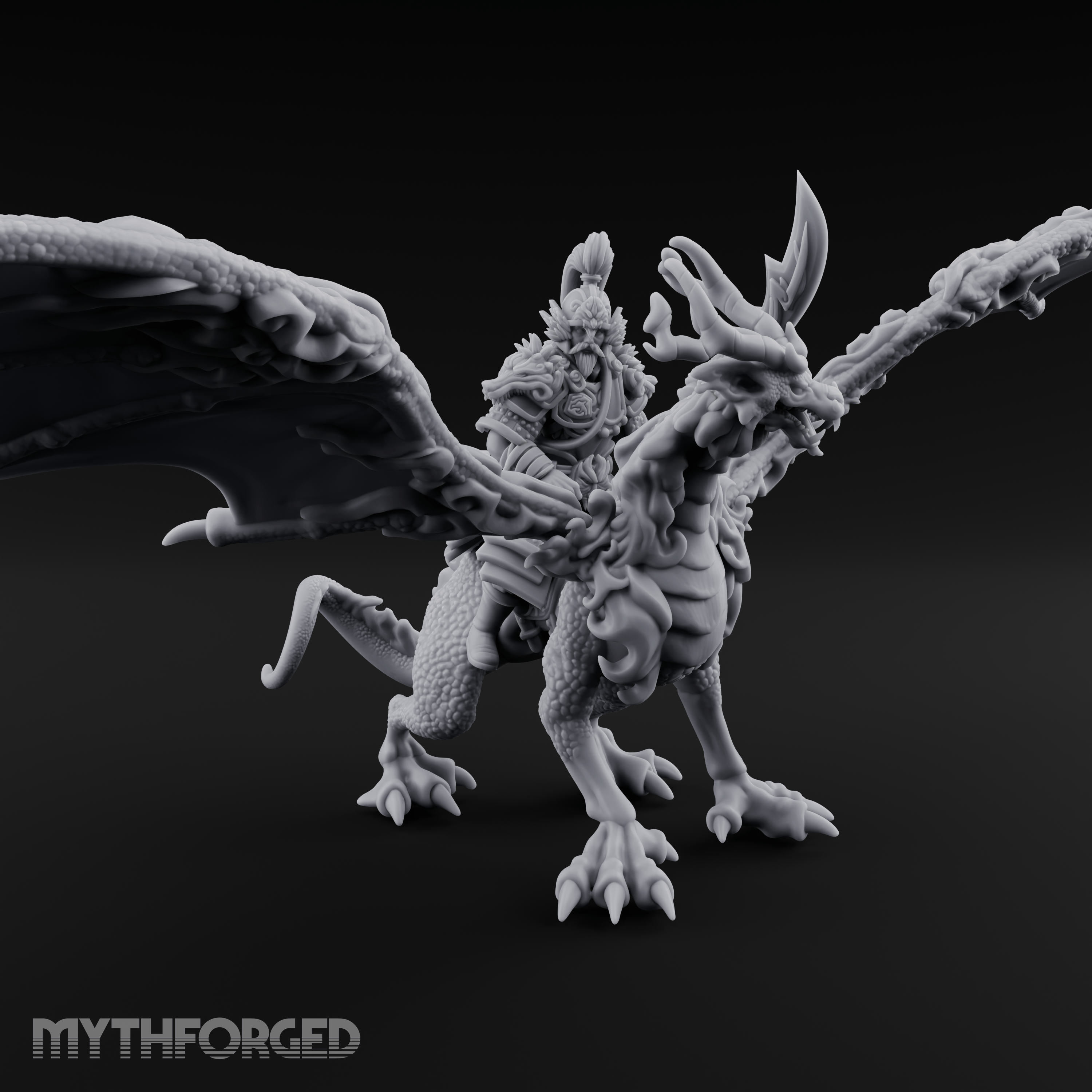 Wings Spread Wide Chinese Dragon Warlord