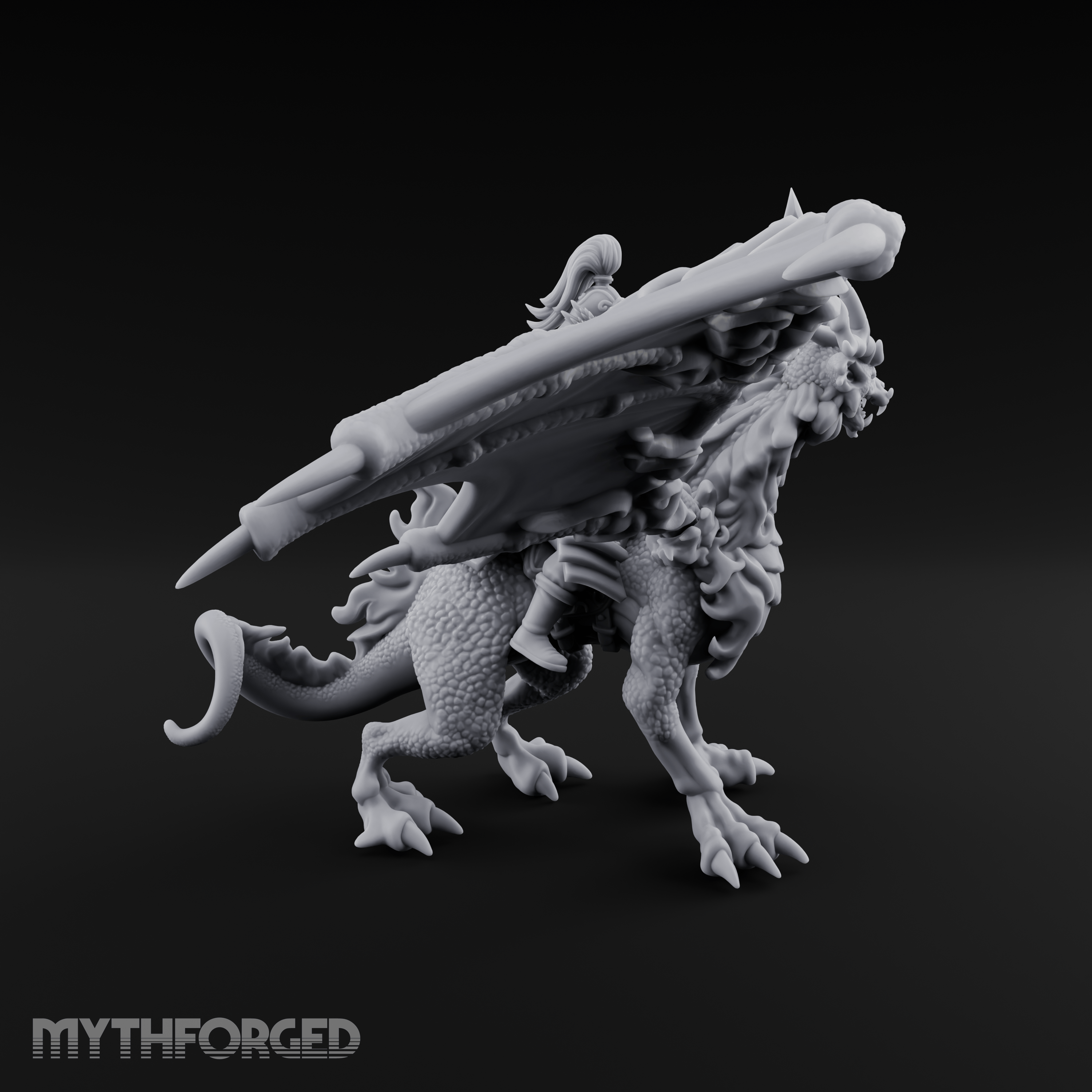 Wings Spread Wide Chinese Dragon Warlord