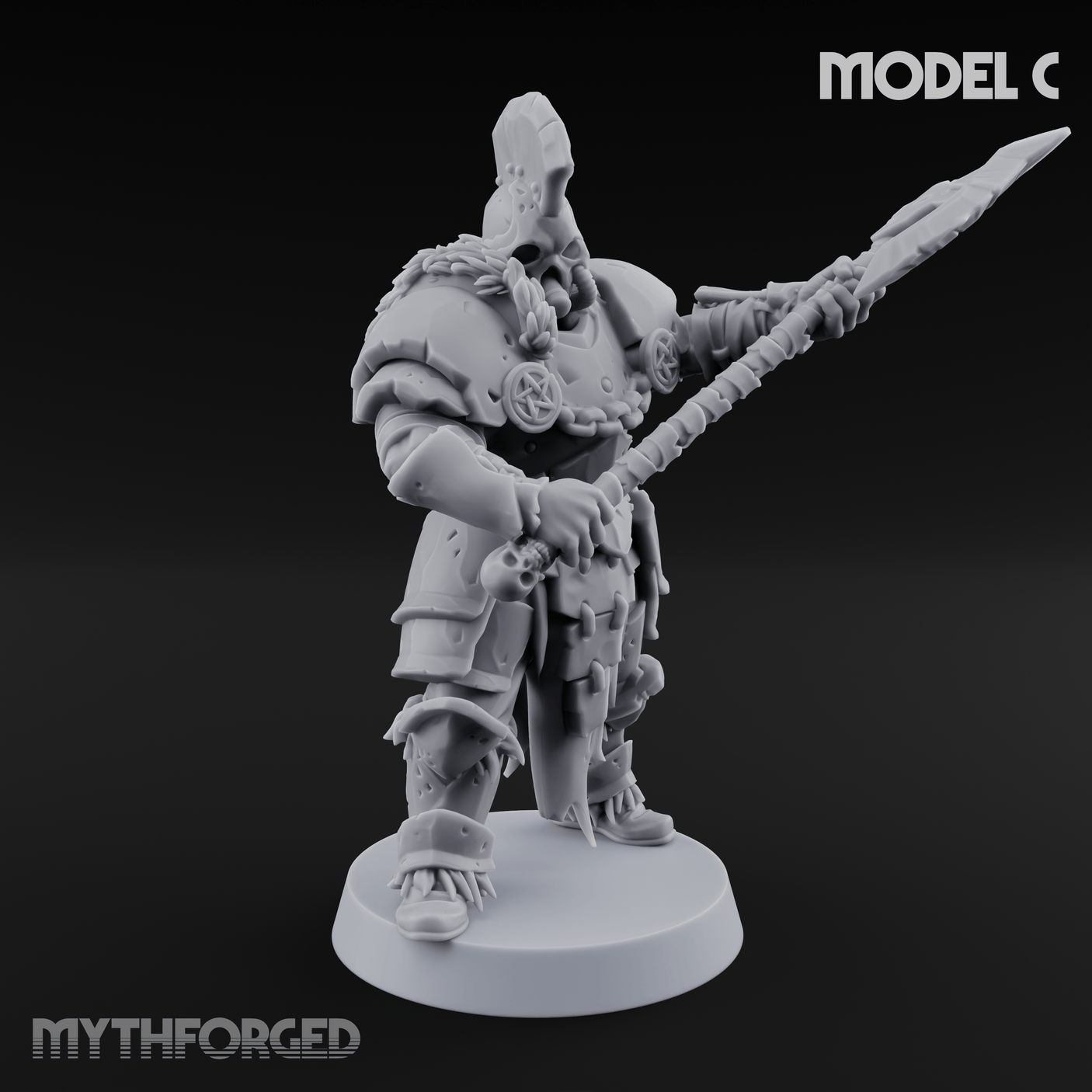 Skull Power Armored Space Warriors Miniature for Dungeons and Dragons, Pathfinder or other TTRPGs