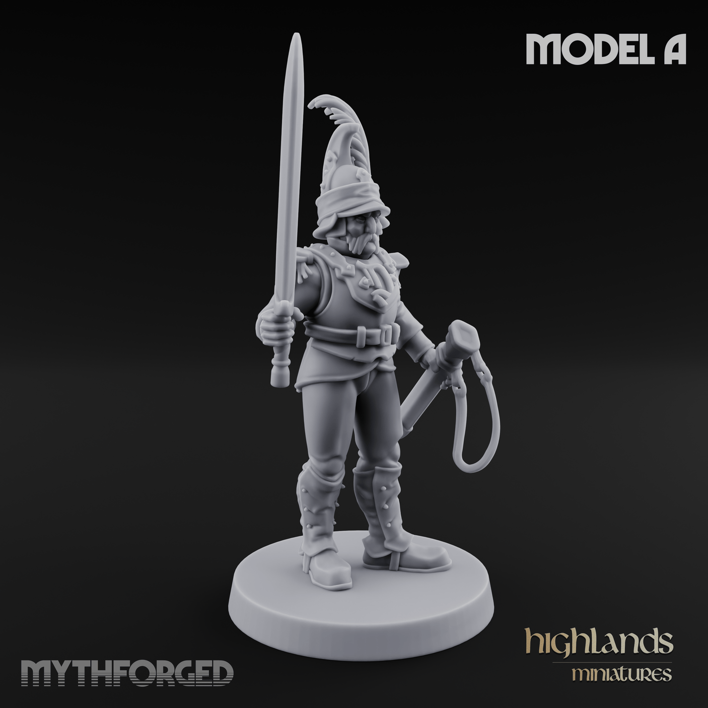 Plume Standing Proud Human Guards Miniature for Dungeons and Dragons, Pathfinder or other TTRPGs