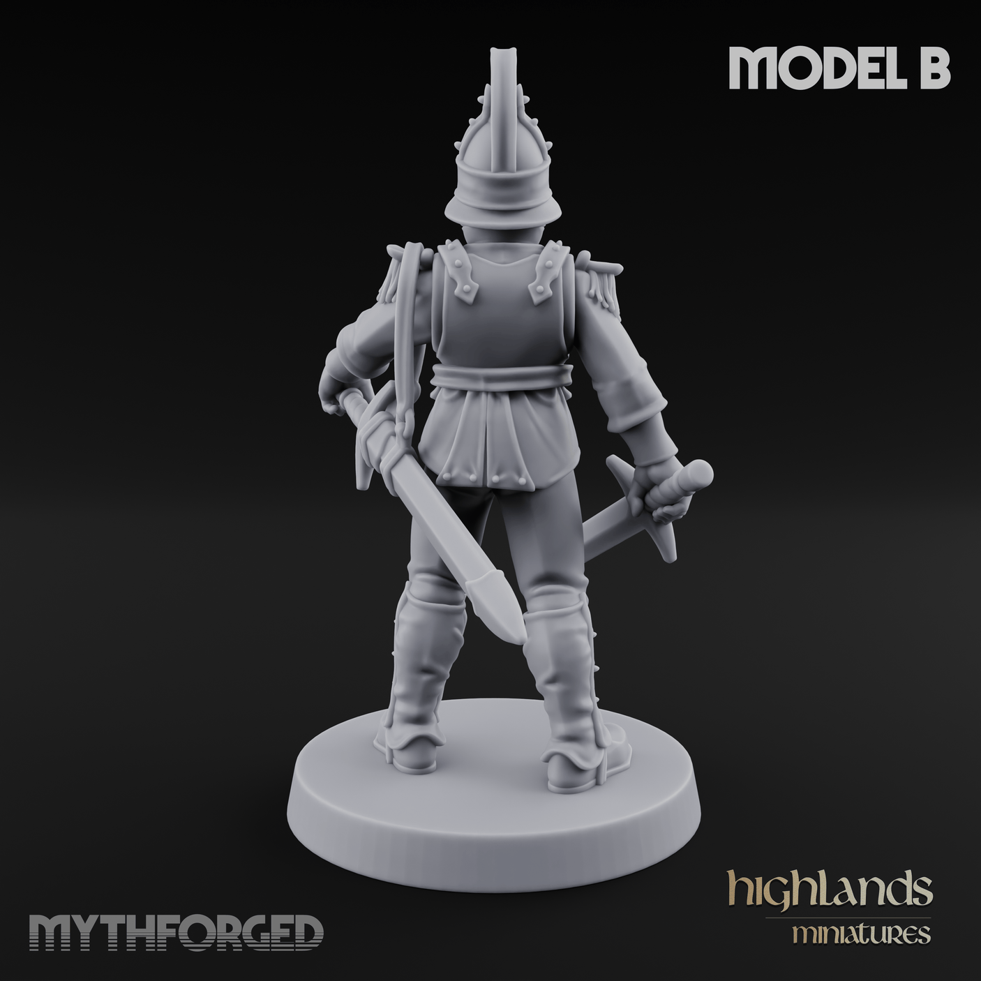 Plume Standing Proud Human Guards B Miniature for Dungeons and Dragons, Pathfinder or other TTRPGs