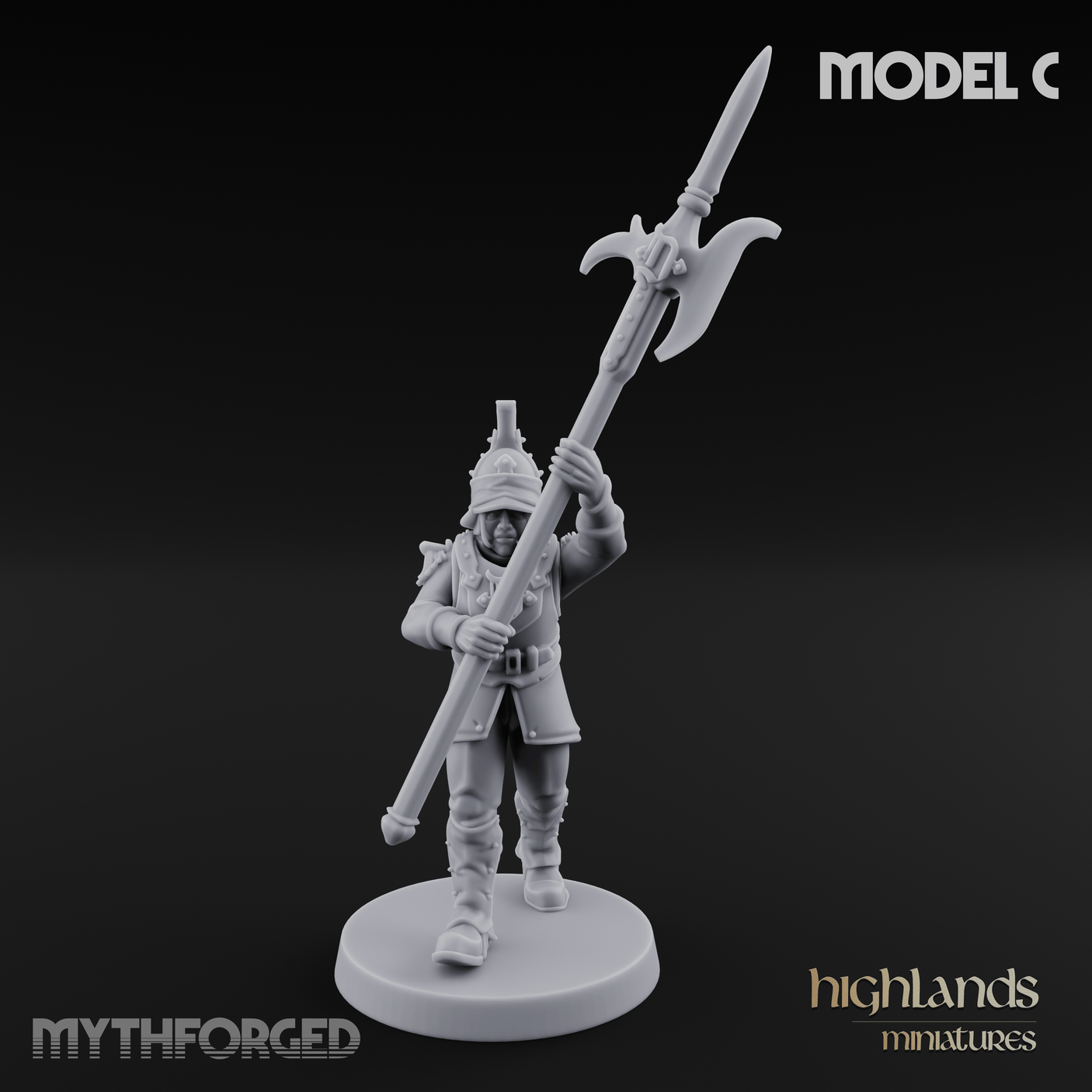 Plume Standing Proud Human Guards Miniature for Dungeons and Dragons, Pathfinder or other TTRPGs