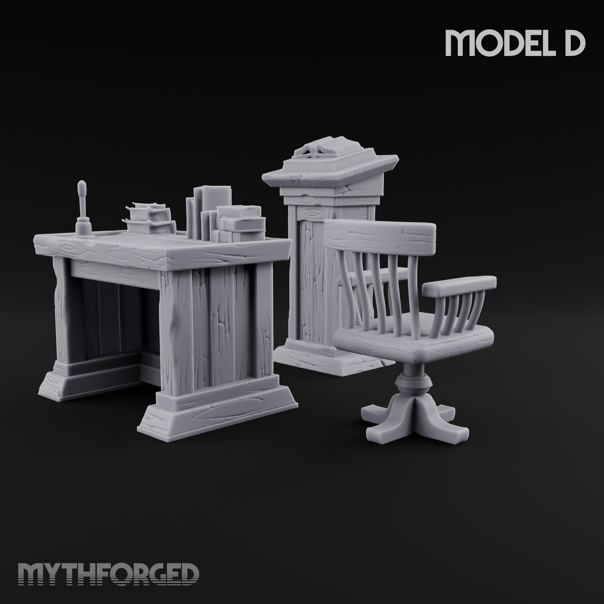 Class Dismissed, Chalk Still Dusty Wooden Classroom Furniture Set — D