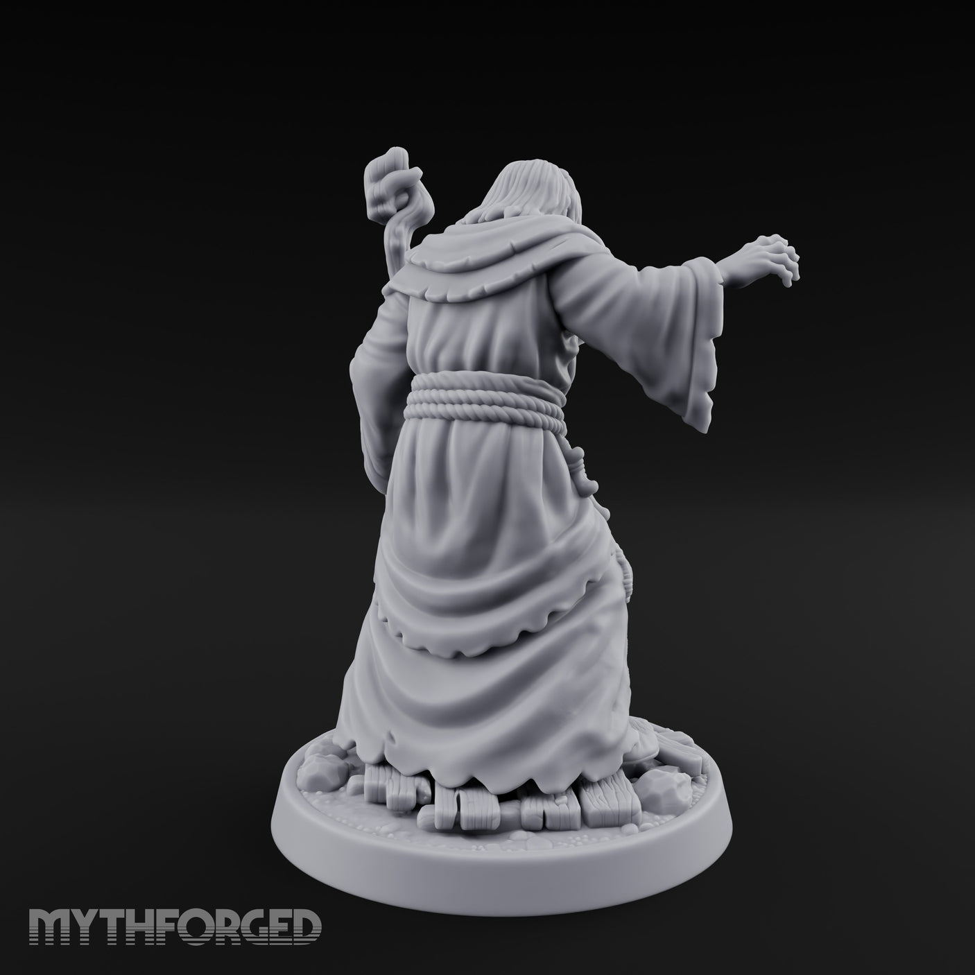 Claw Beckoning Human Swamp Priest Miniature for Dungeons and Dragons, Pathfinder or other TTRPGs