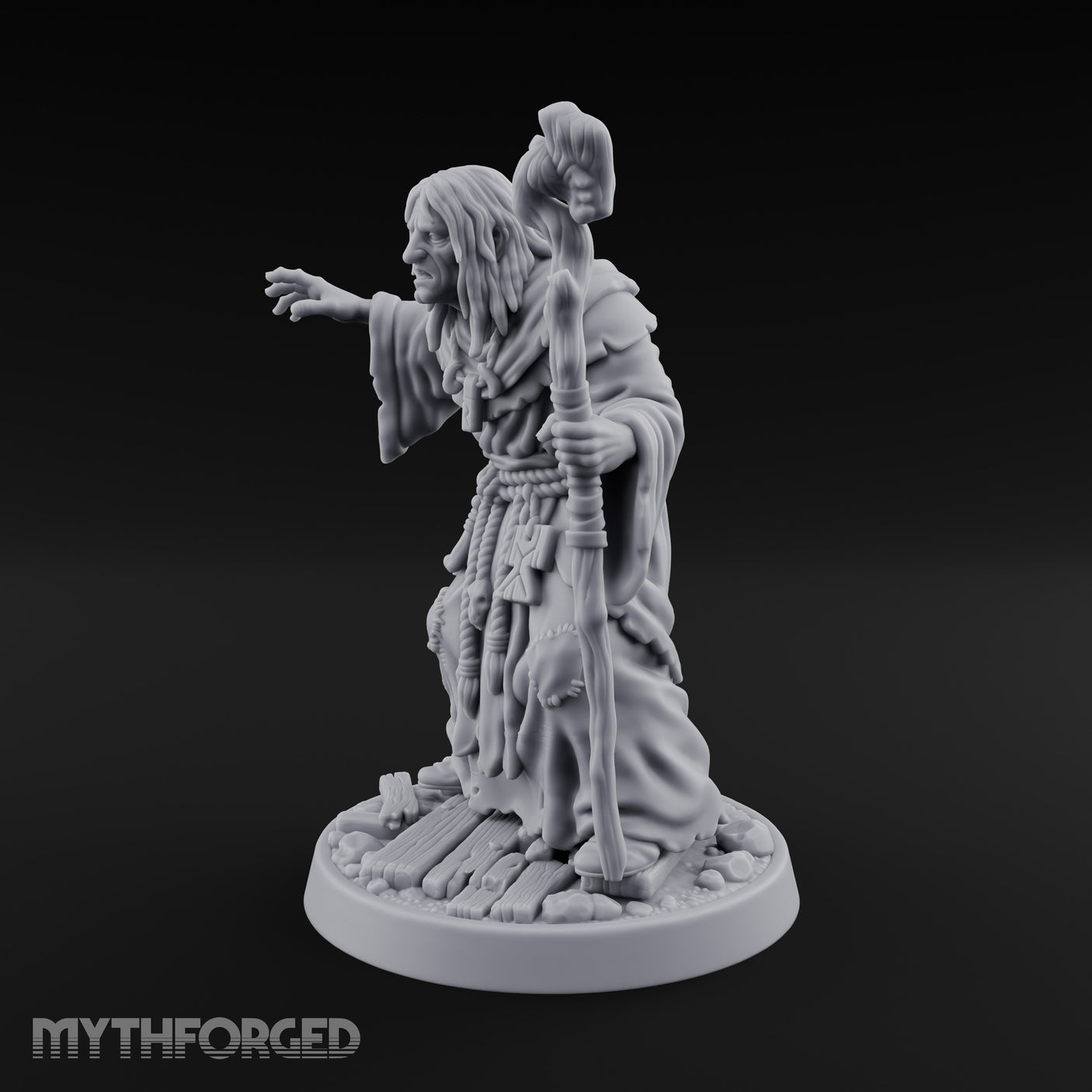 Claw Beckoning Human Swamp Priest Miniature for Dungeons and Dragons, Pathfinder or other TTRPGs