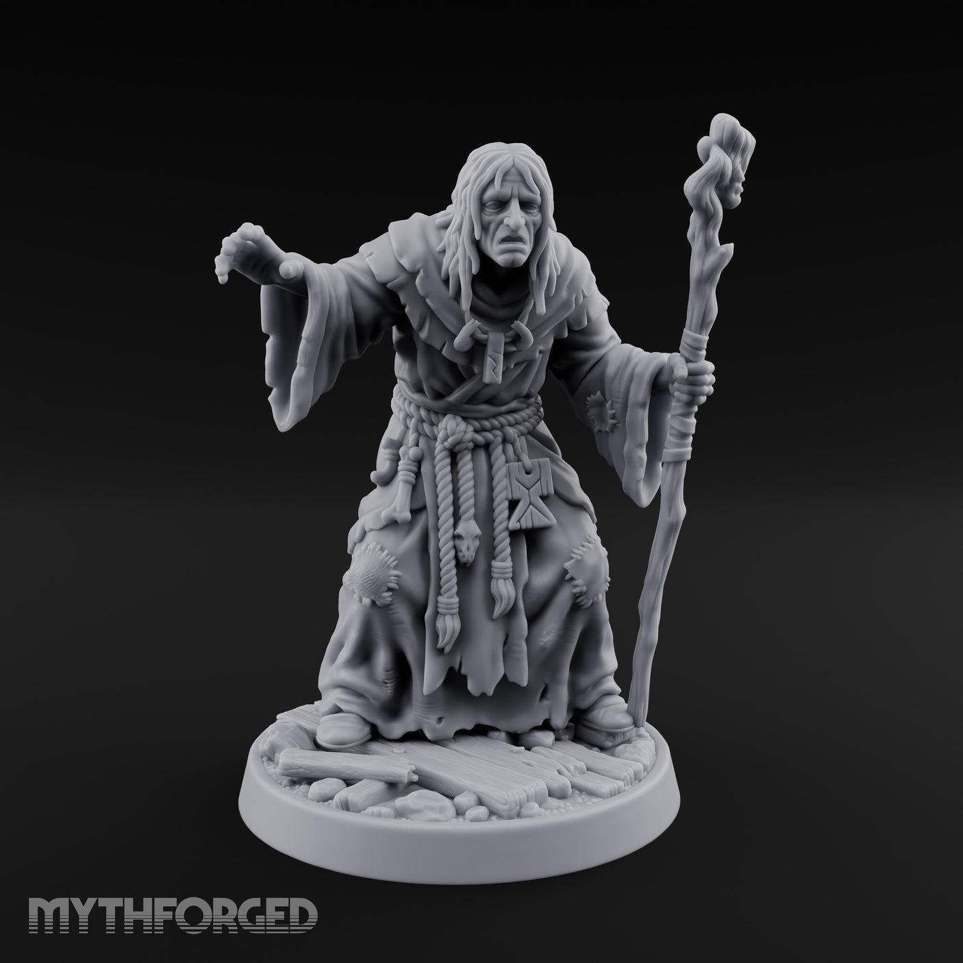 Claw Beckoning Human Swamp Priest Miniature for Dungeons and Dragons, Pathfinder or other TTRPGs