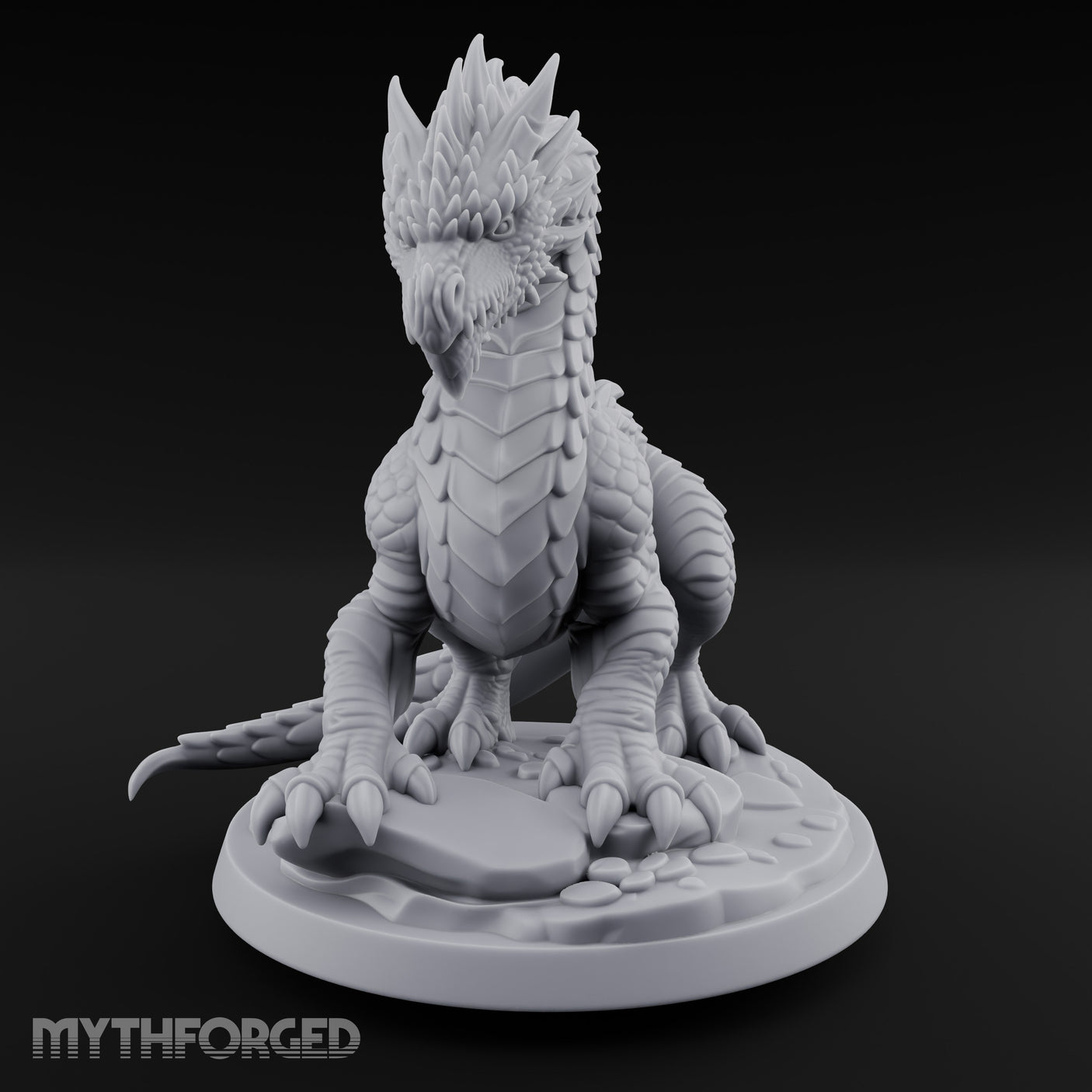 Claw Planting Head Craning Drake Hatchling Miniature for Dungeons and Dragons, Pathfinder or other TTRPGs