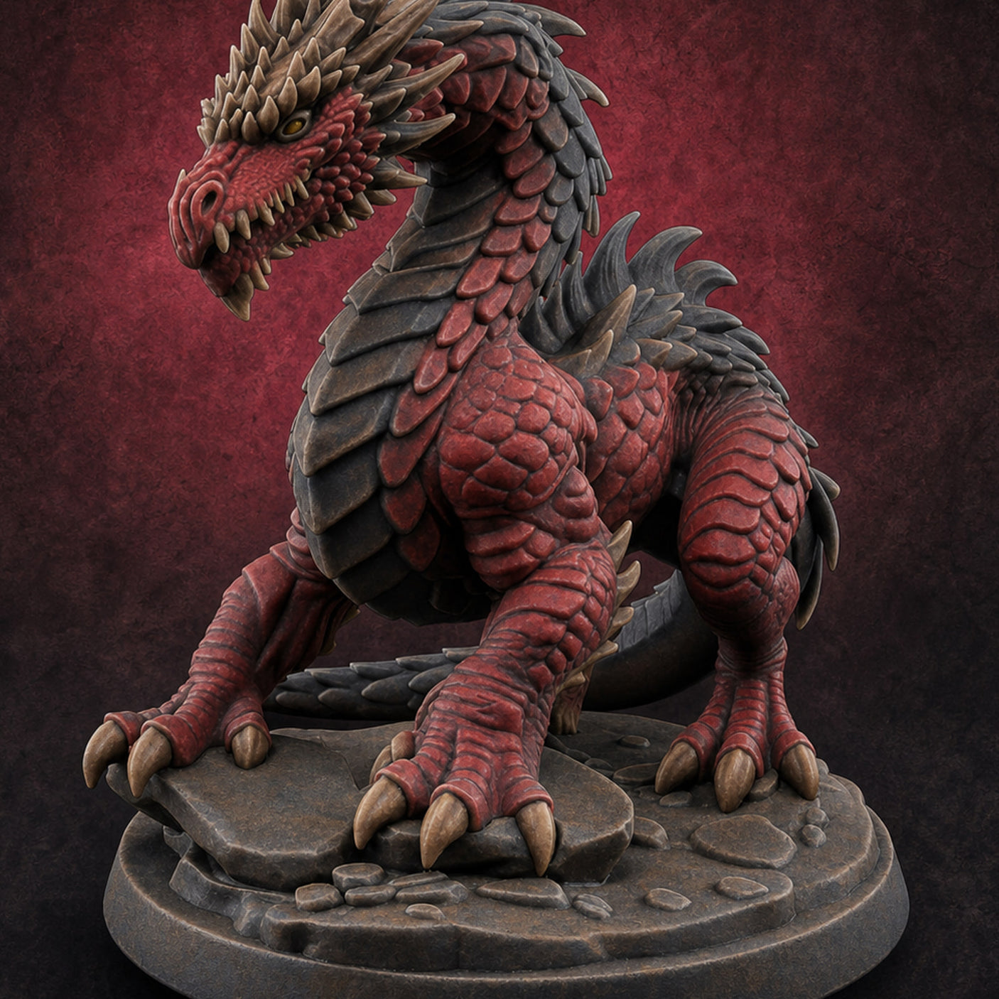 Claw Planting Head Craning Drake Hatchling Miniature for Dungeons and Dragons, Pathfinder or other TTRPGs