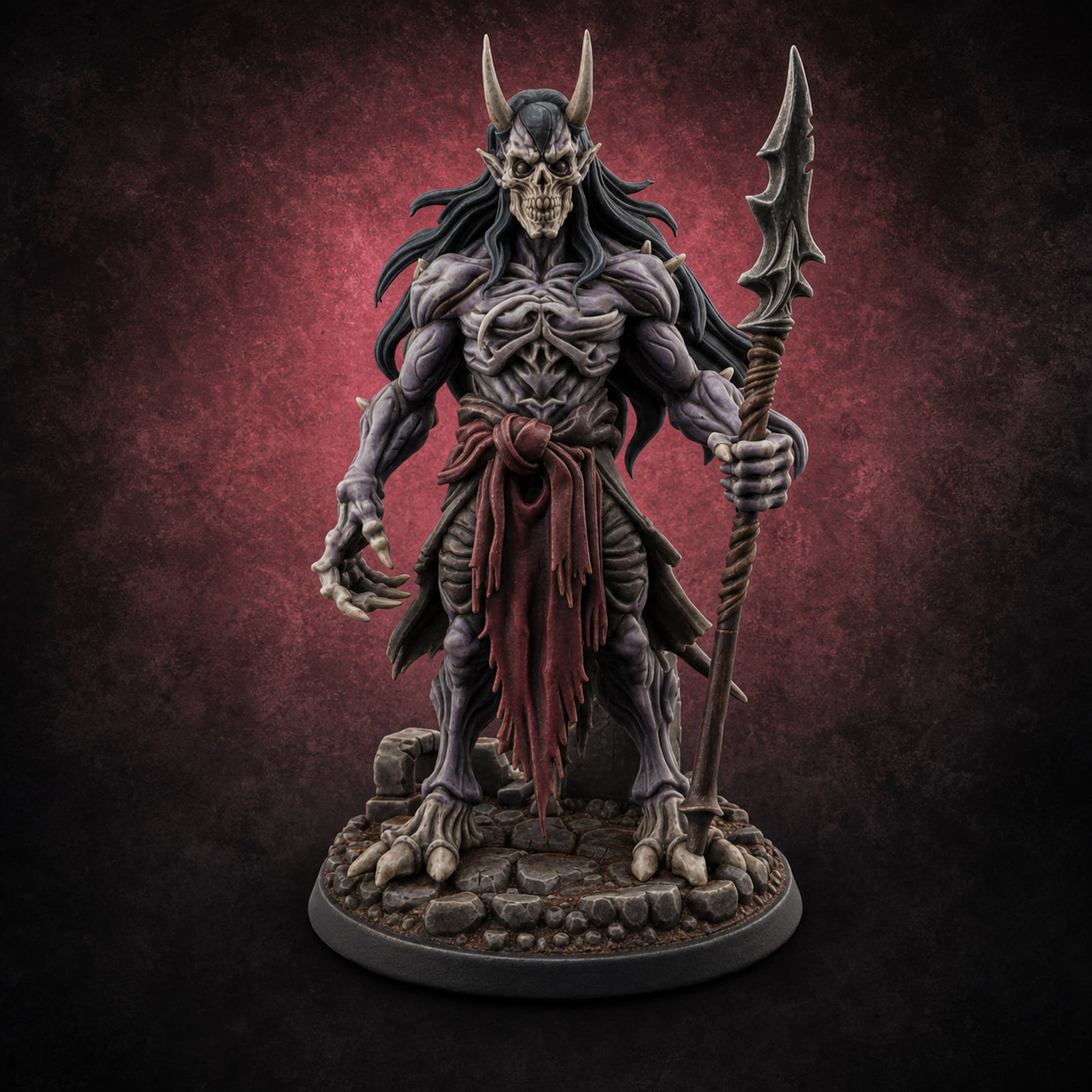 Claw Reaching Spear Planting Lich Warlord — painted concept preview (miniature supplied unpainted)