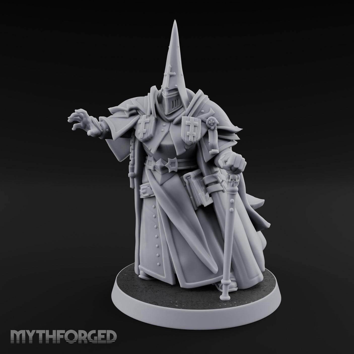 Claw Reaching Staff Planting Human Witchburner Miniature for Dungeons and Dragons, Pathfinder or other TTRPGs