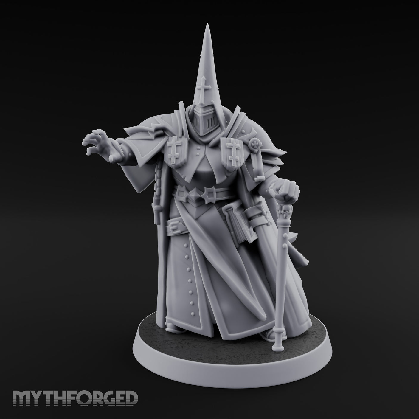 Claw Reaching Staff Planting Human Witchburner Miniature for Dungeons and Dragons, Pathfinder or other TTRPGs